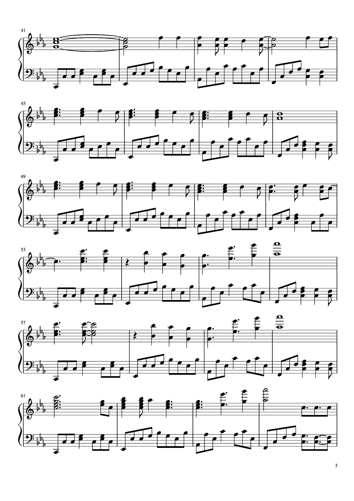 Page 3 of Sheet music PDF Piano Map of the Problematique Piano - Muse arr. Aphelea
