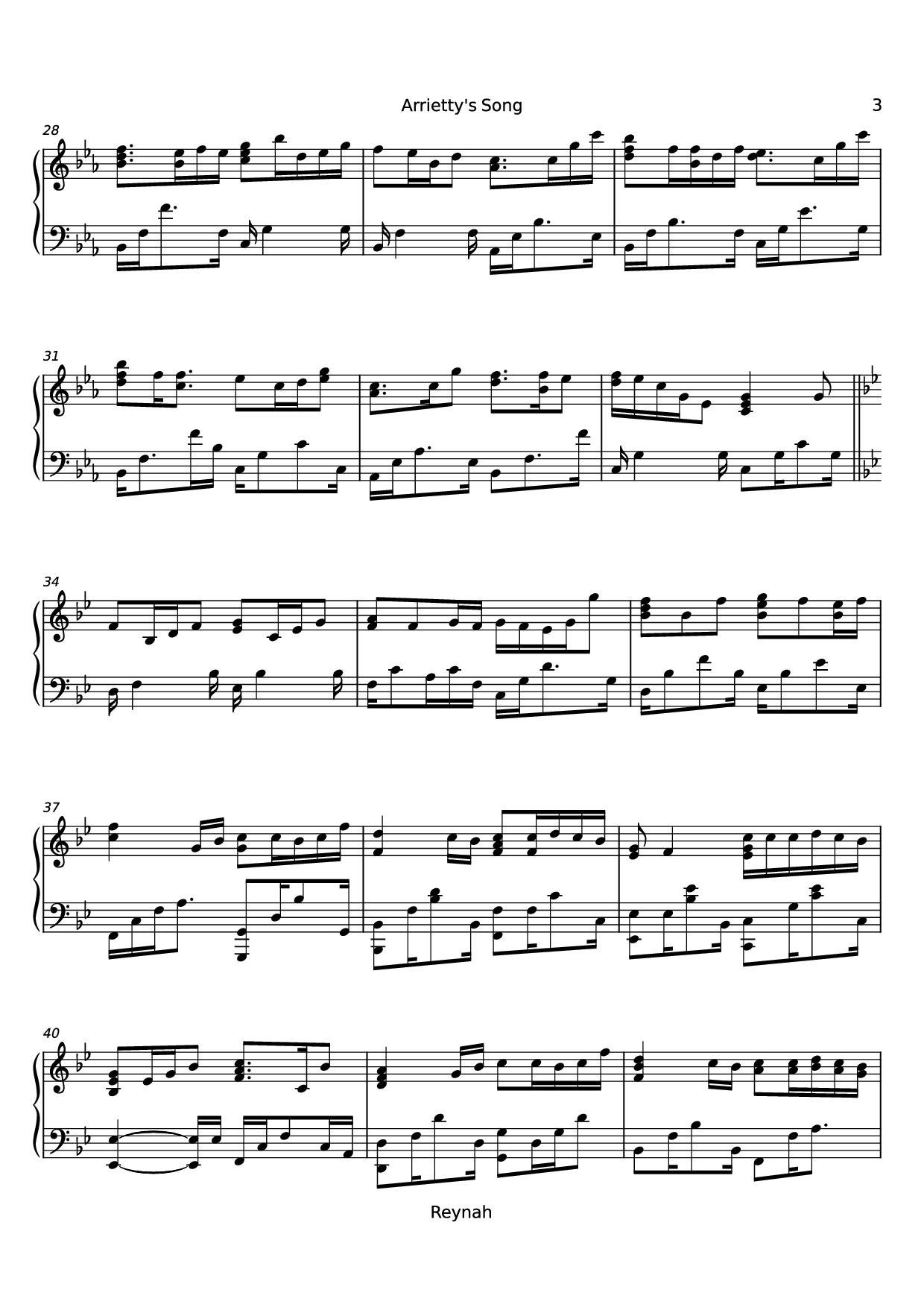 Page 3 of Sheet music PDF Piano Arrietty