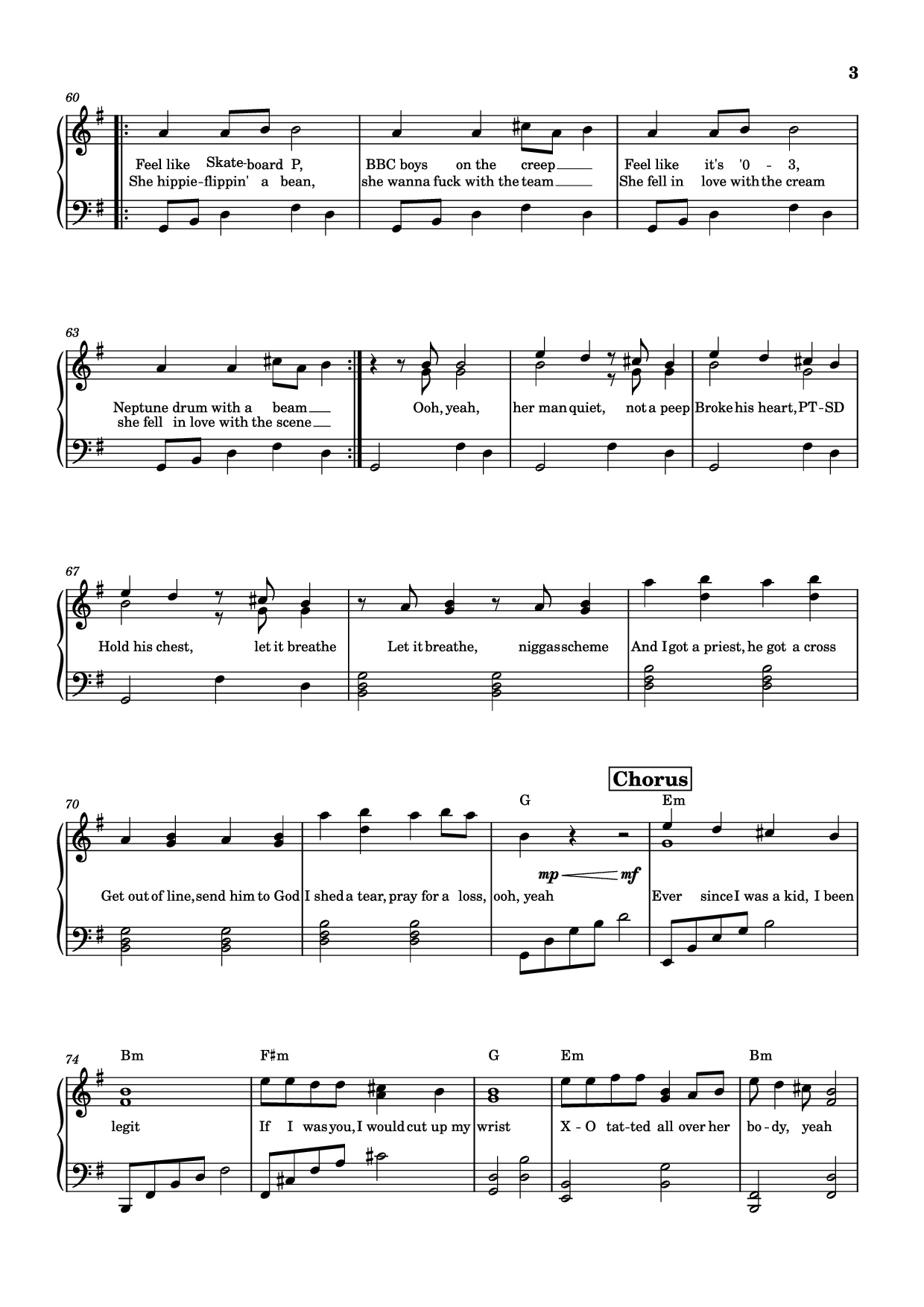 Page 3 of Sheet music PDF Piano Timeless Piano - The Weeknd