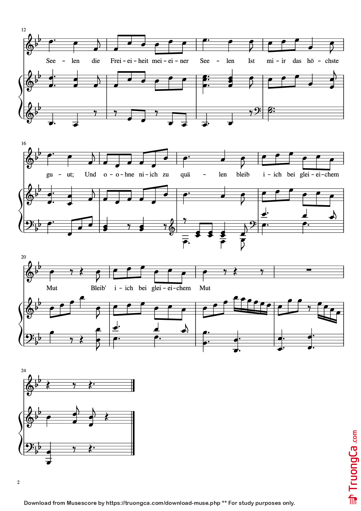 Page 2 of Sheet music PDF Piano Die LandLUst Piano - J.HAYDN (1732-1809