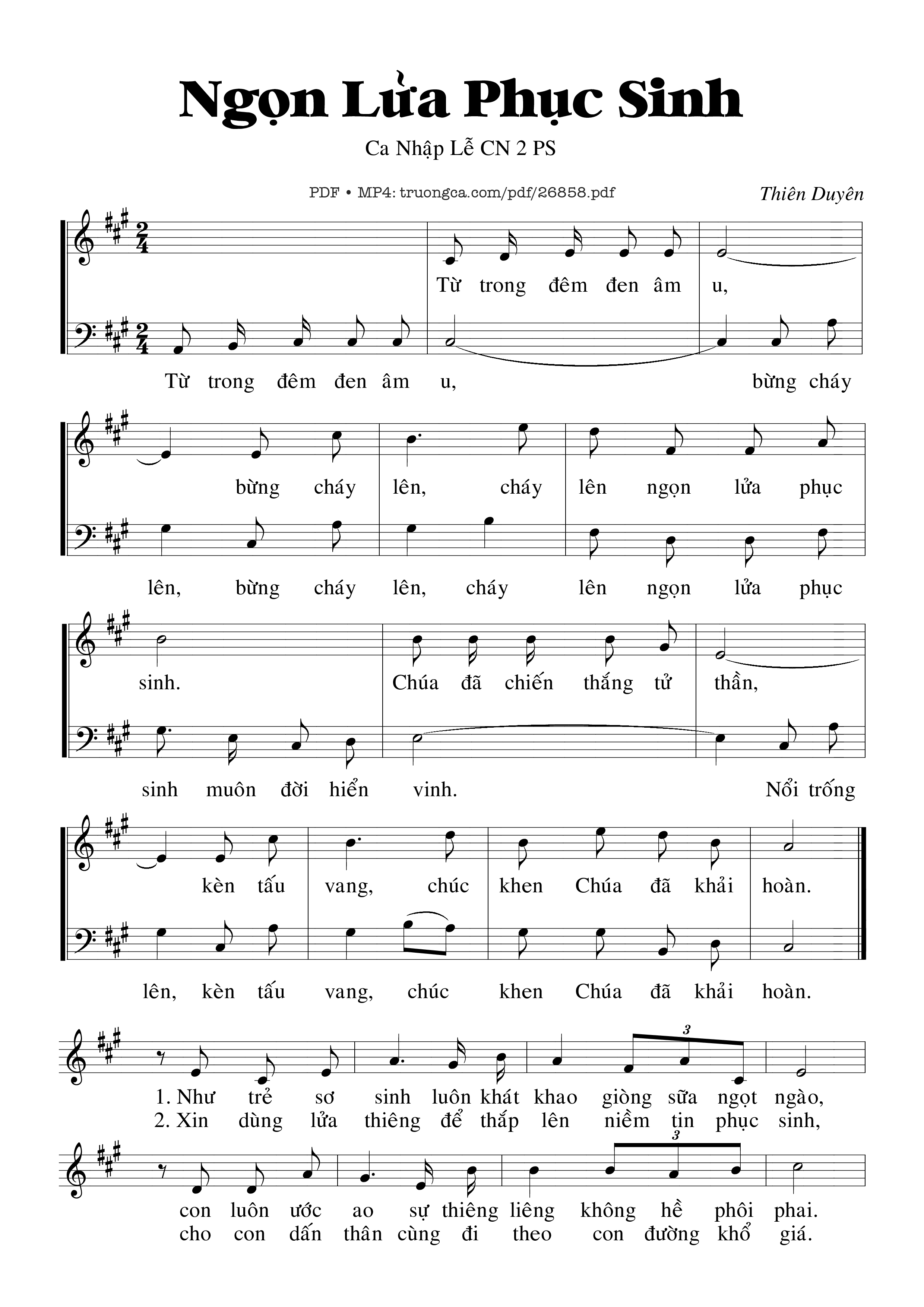 Sheet PDF of Ngọn Lửa Phục Sinh