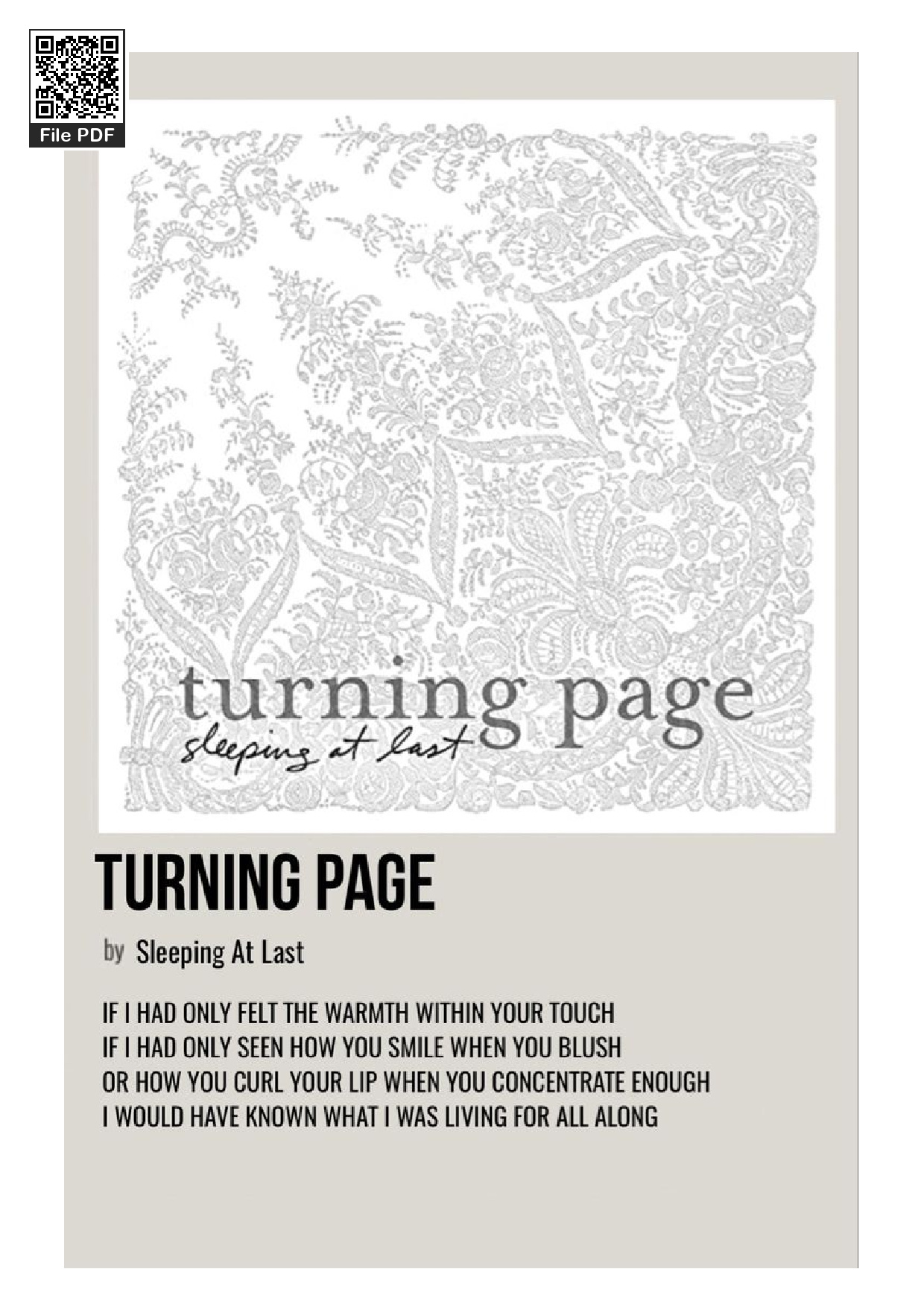 Page 1 of Sheet music PDF Piano Turning Page Piano - Fiji Life