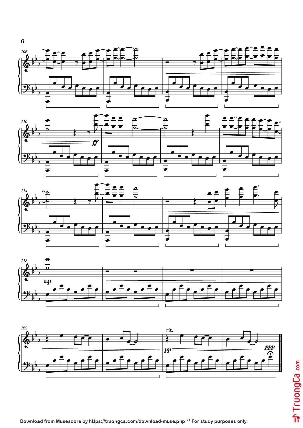 Page 6 of Sheet music PDF Piano Turning Page Piano - Fiji Life