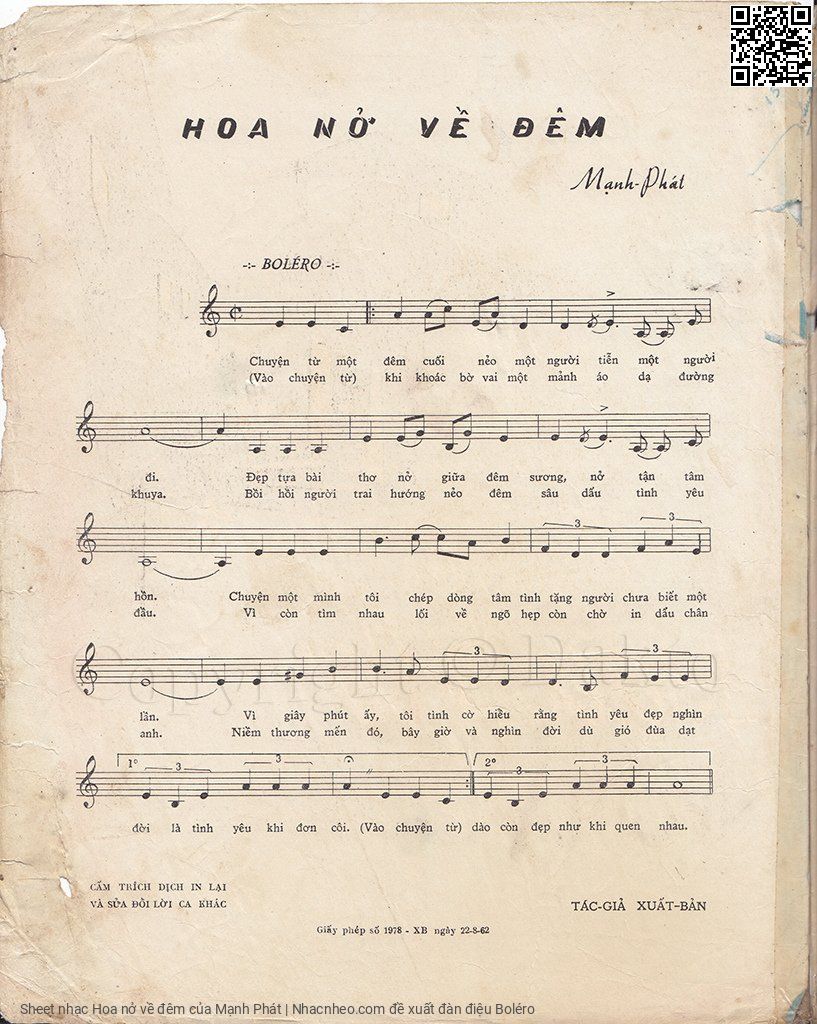 Page 2 of Sheet music PDF Hoa nở về đêm - Mạnh Phát