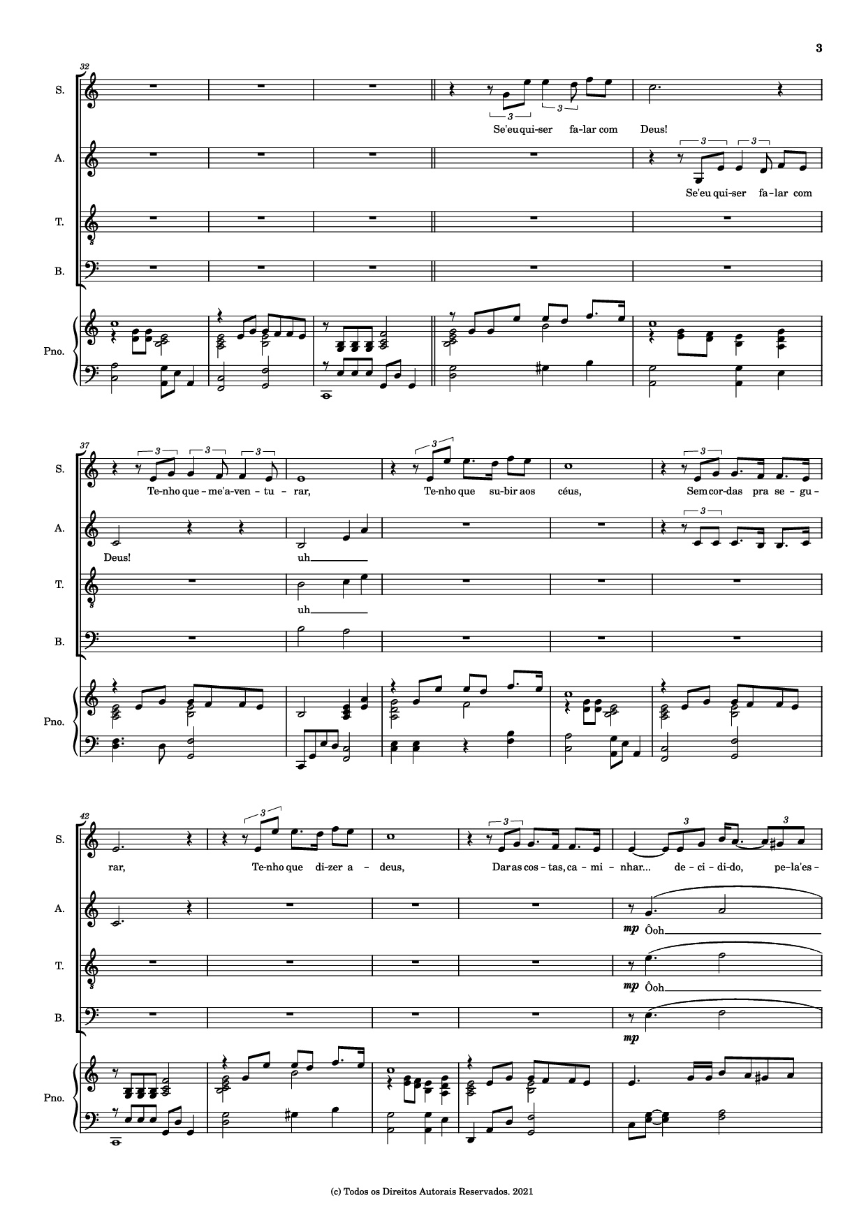 Page 3 of Sheet music PDF Piano Se Eu Quiser Falar Com Deus Piano - By. Gilberto Gil
