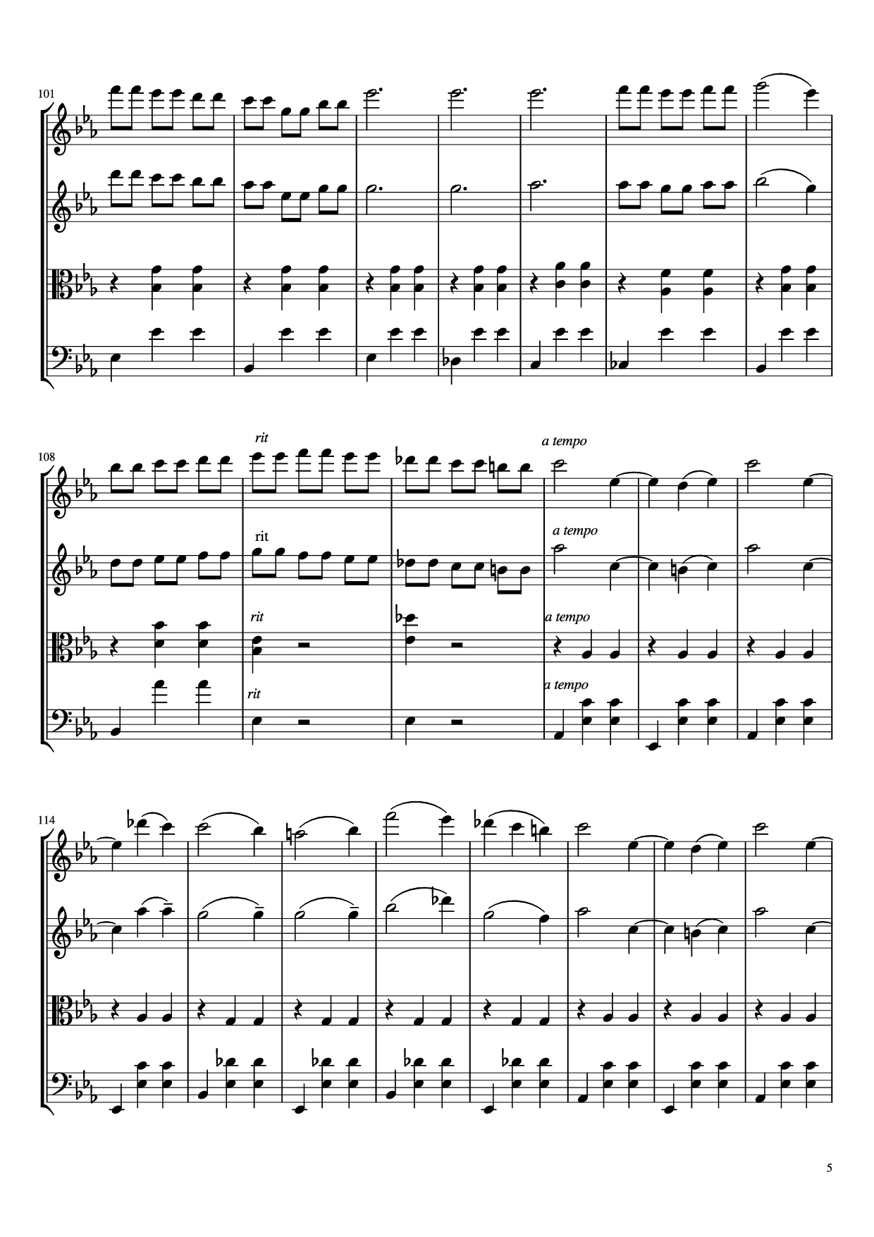 Page 5 of Sheet music PDF Waltz No. 2 From Suite for Variety Orchestra Violin - Shostakovich Transcribed by C. Han