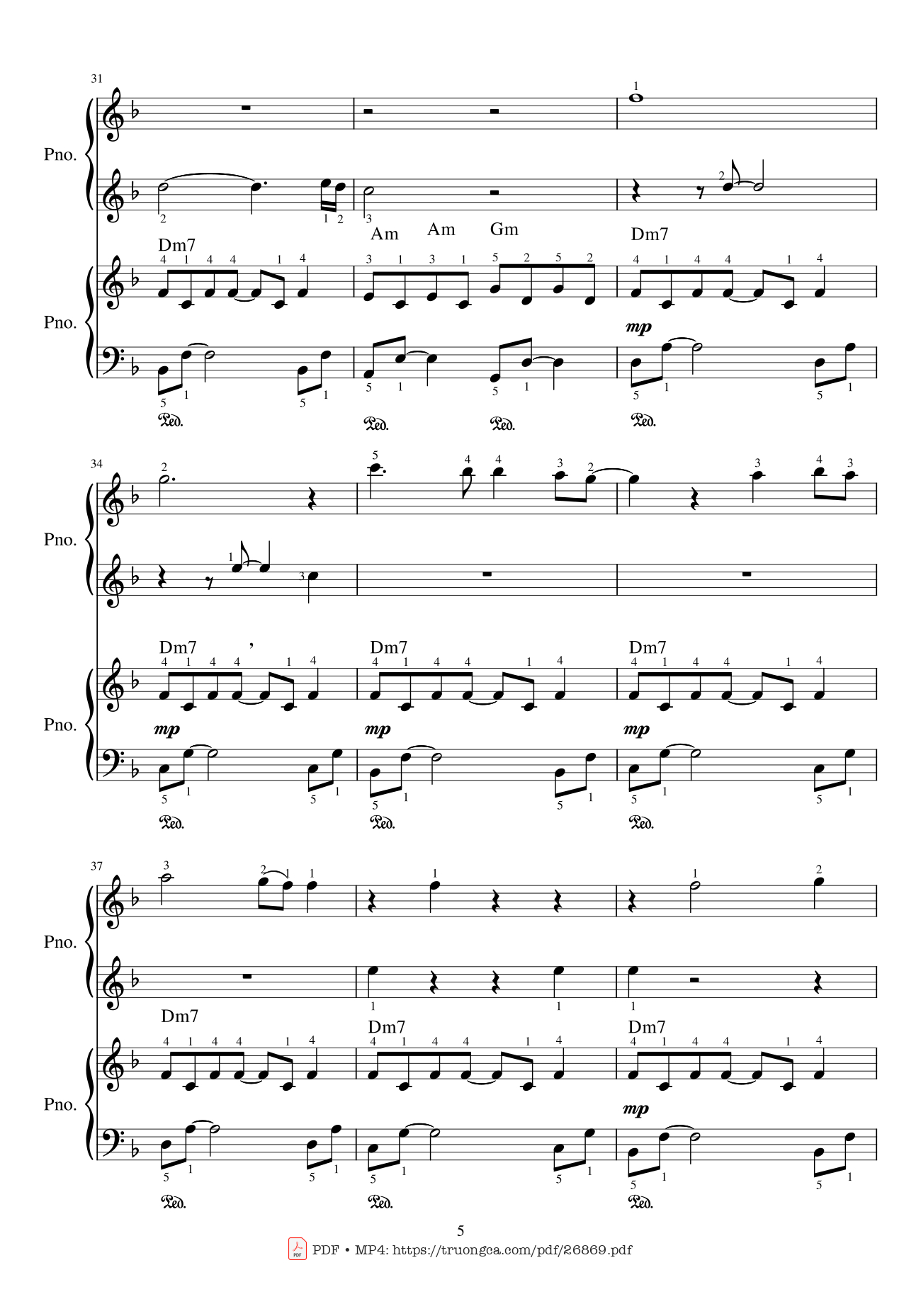 Page 5 of Sheet music PDF Piano My Heart Will Go On Piano duet - Céline Dion