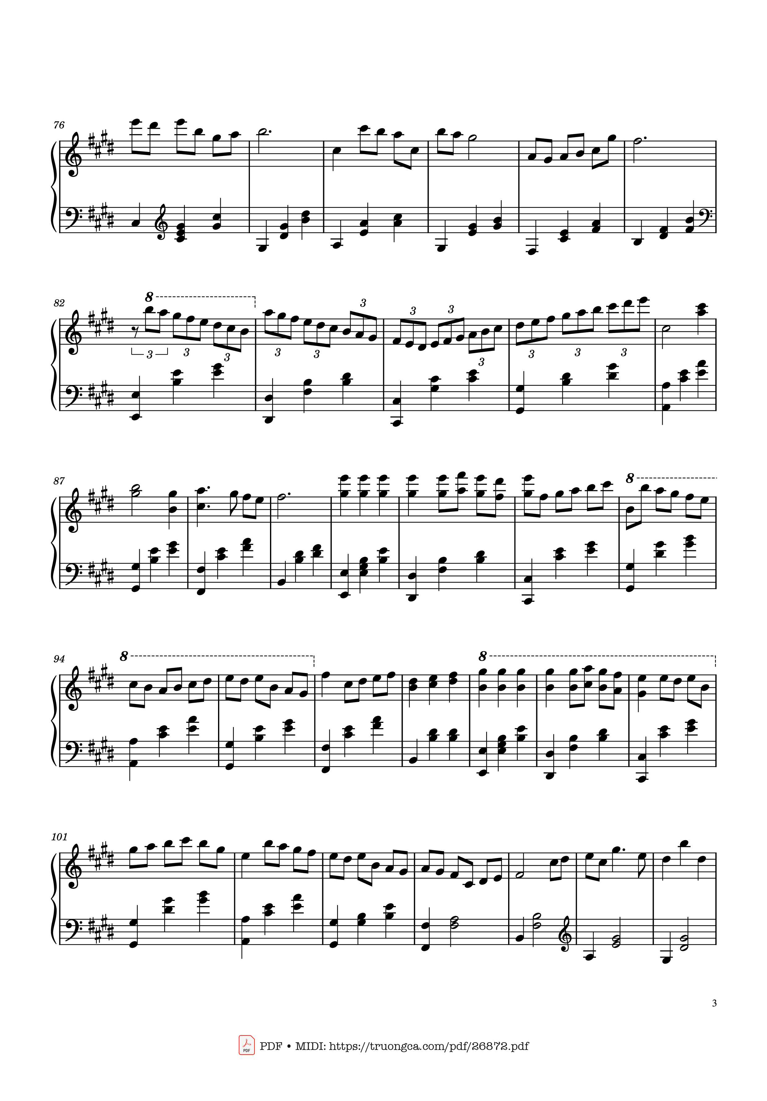 Page 3 of Sheet music PDF Piano Always With Me - Joe Hisaishi