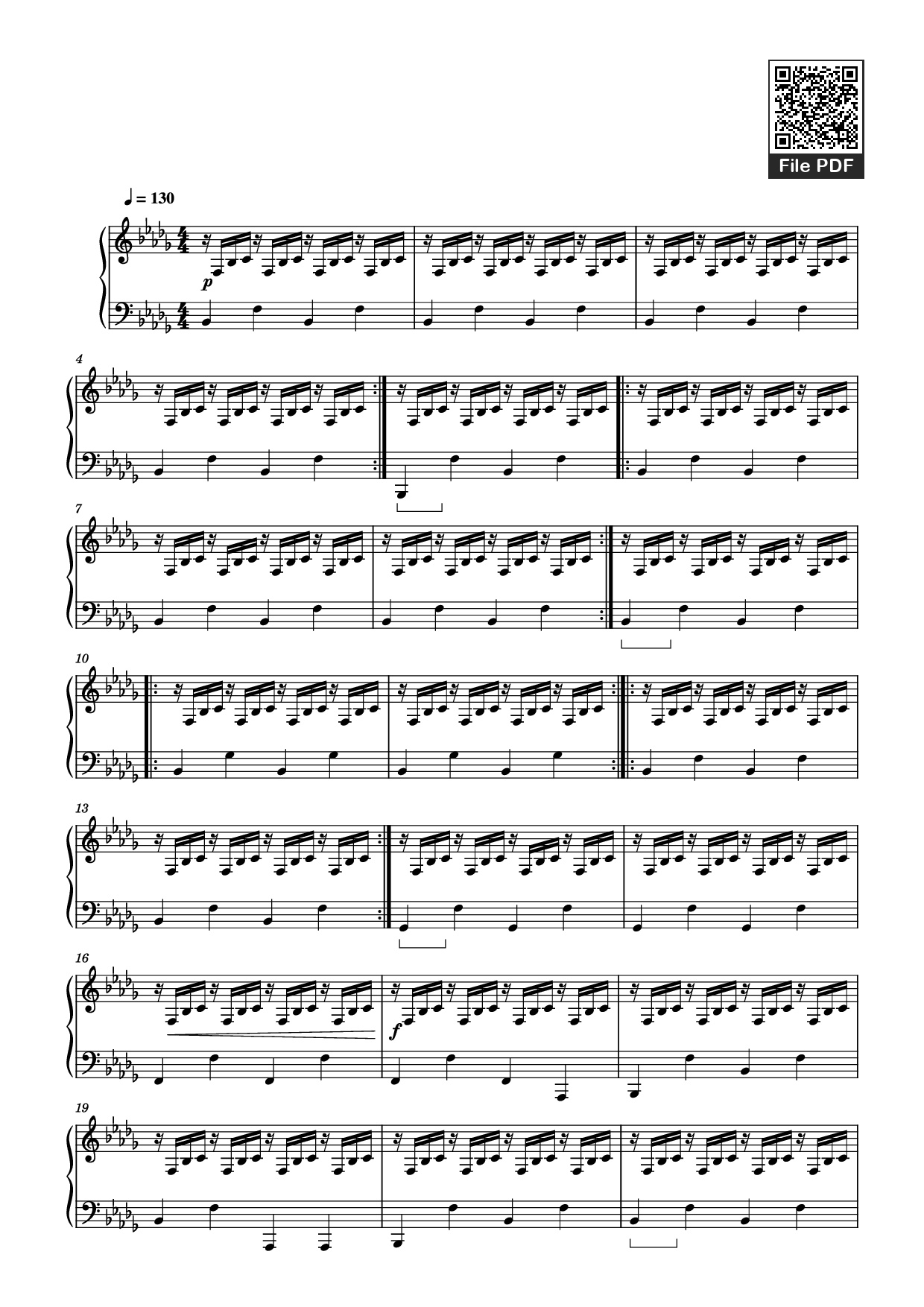 Page 1 of Sheet music PDF Piano Hammers - Nils Frahm - Undefined
