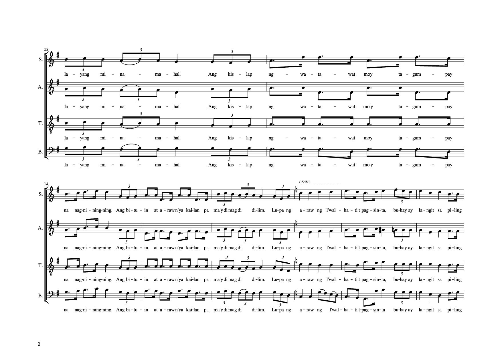 Page 2 of Sheet music PDF Lupang Hinirang - Undefined