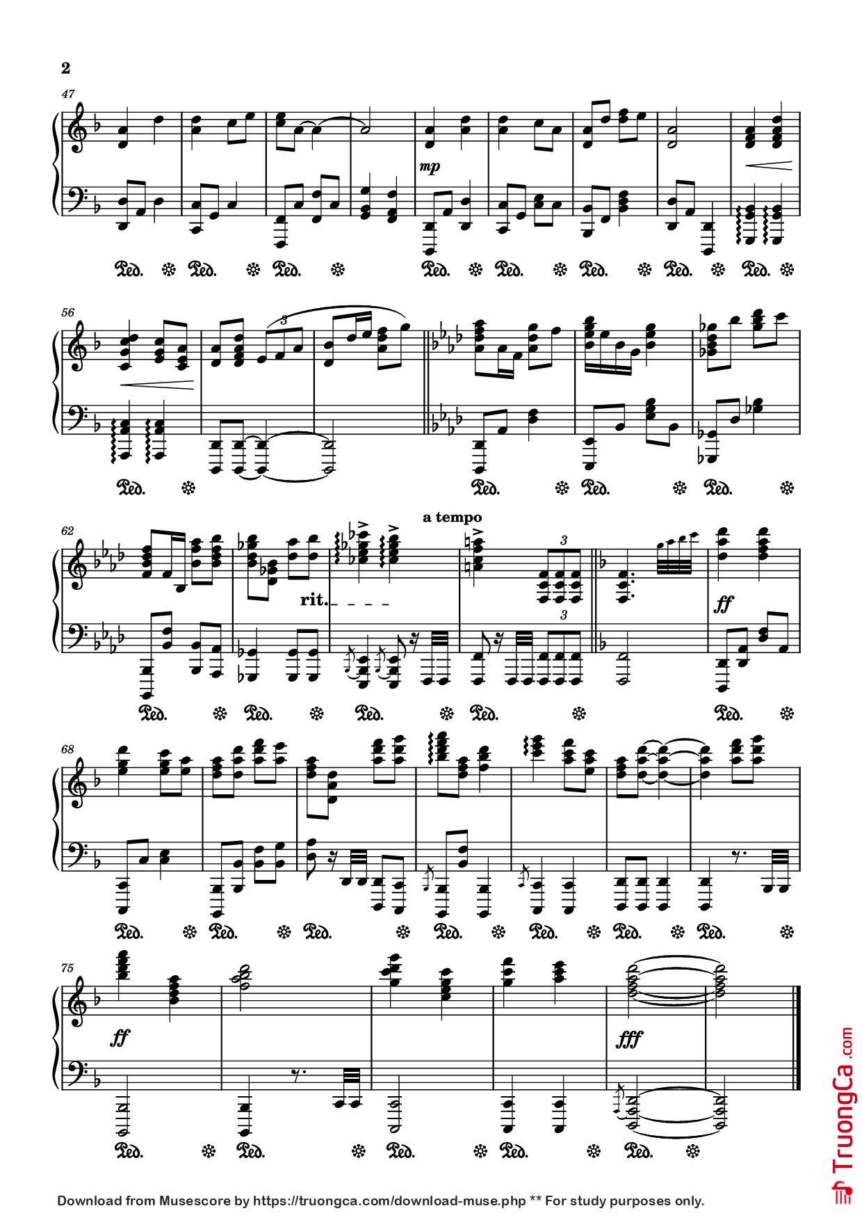 Page 2 of Sheet music PDF Piano Khazad-dûm Piano - Bear McCreary