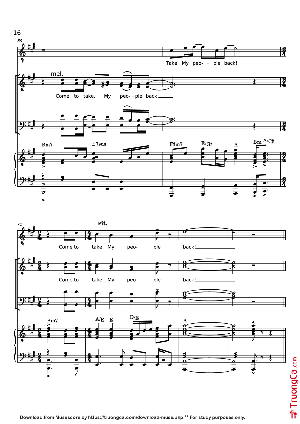 Page 16 of Sheet music PDF Piano Rise Again Piano - Words and Music by