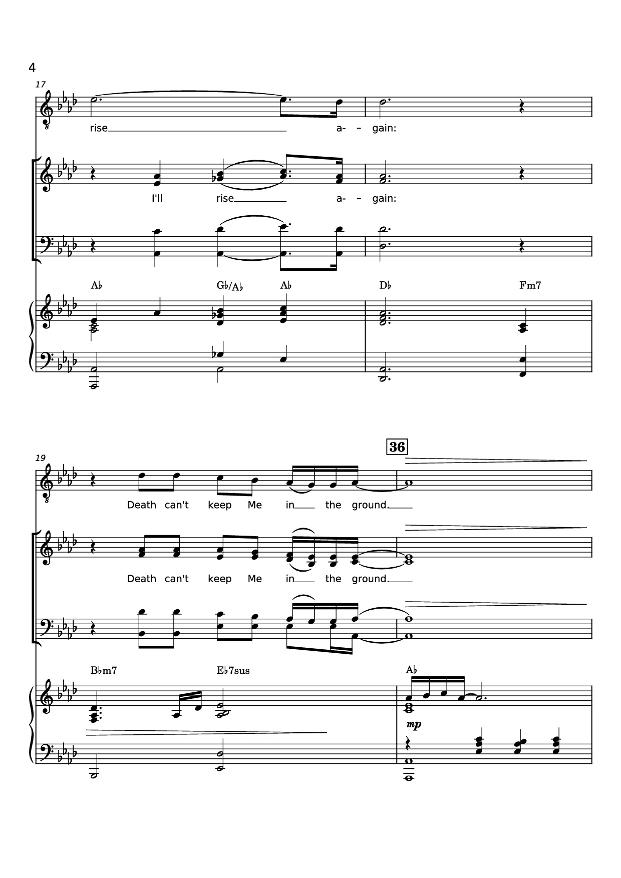 Page 4 of Sheet music PDF Piano Rise Again Piano - Words and Music by