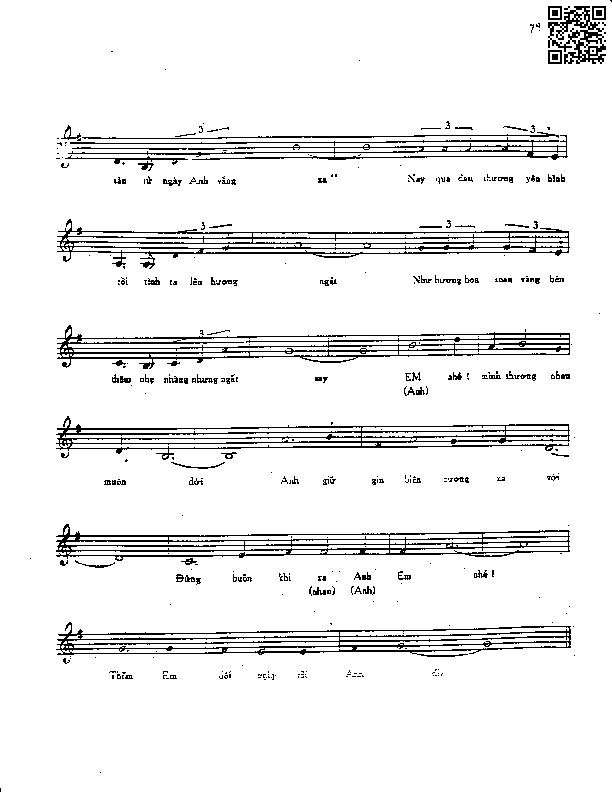 Page 2 of Sheet music PDF Hoa soan bên thềm cũ - Tuấn Khanh