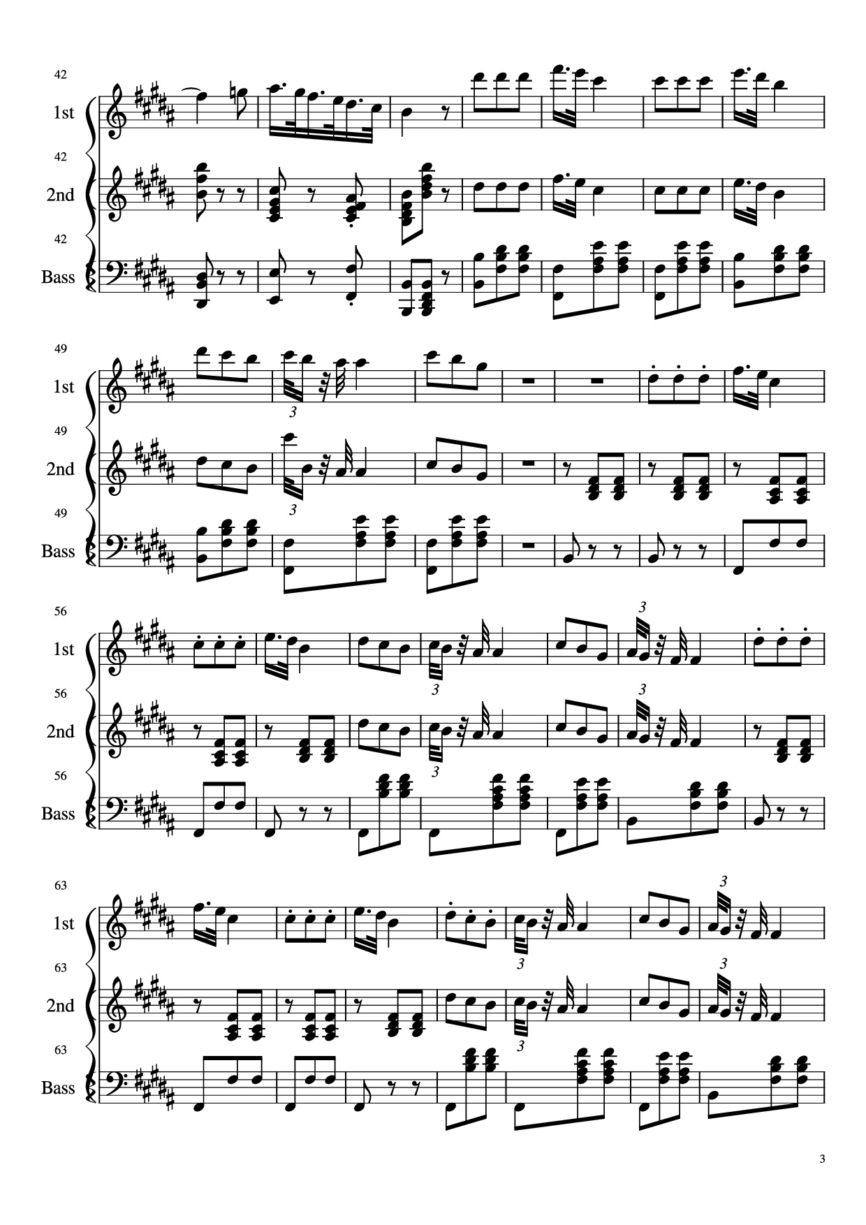 Page 3 of Sheet music PDF Piano La donna è mobile Piano - Undefined