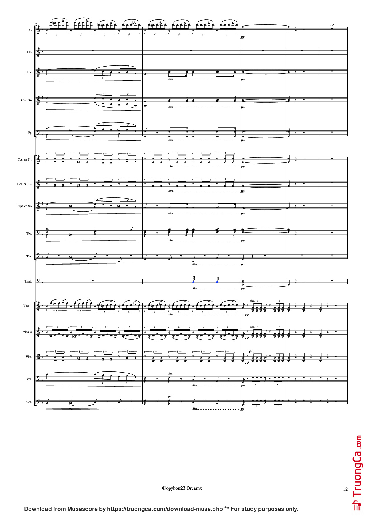 Page 12 of Sheet music PDF Coro de Esclavos Hebreos - G. Verdi
