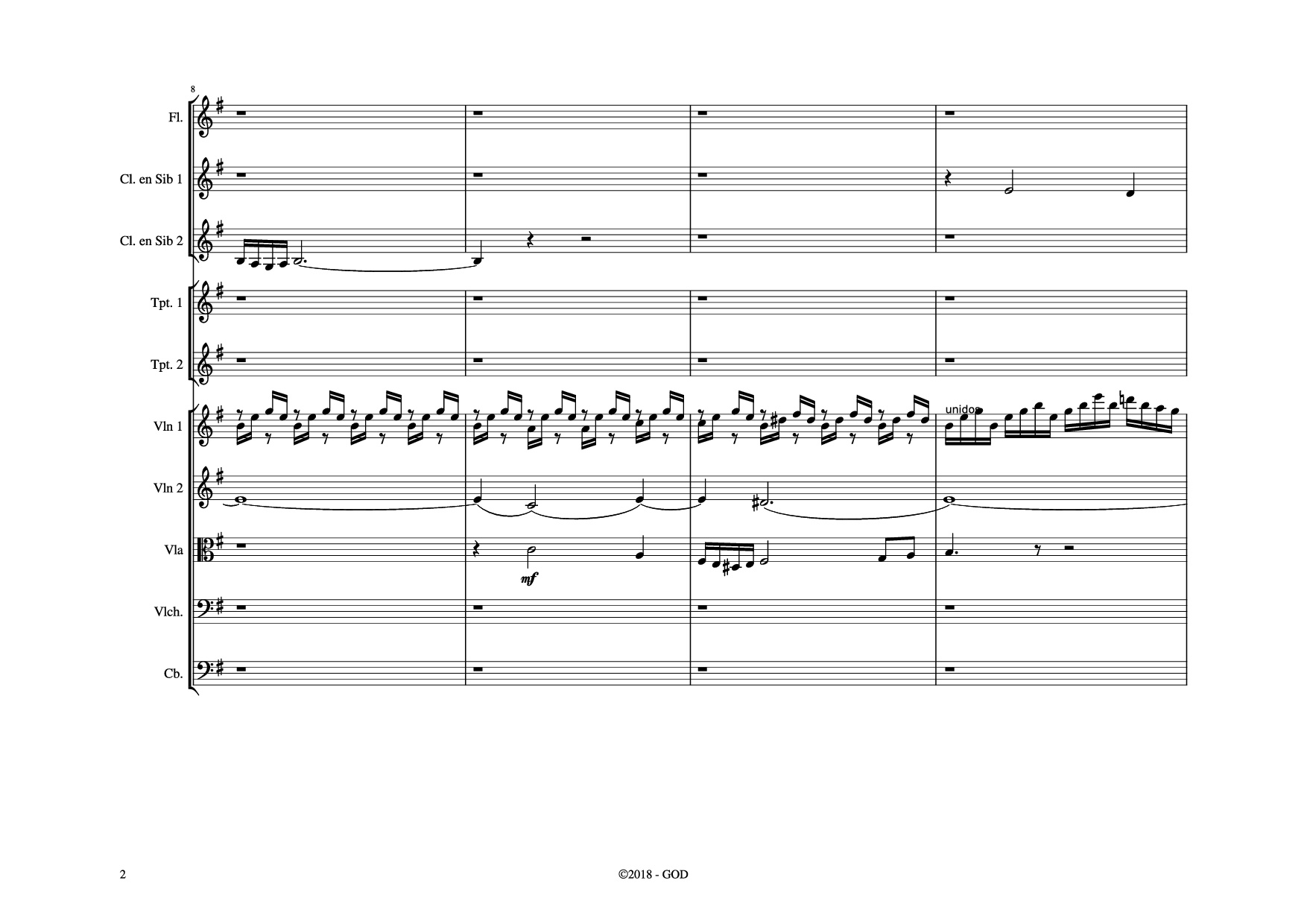Page 2 of Sheet music PDF El Cóndor Pasa Violin - Daniel Alomía Robles (1871 - 1942