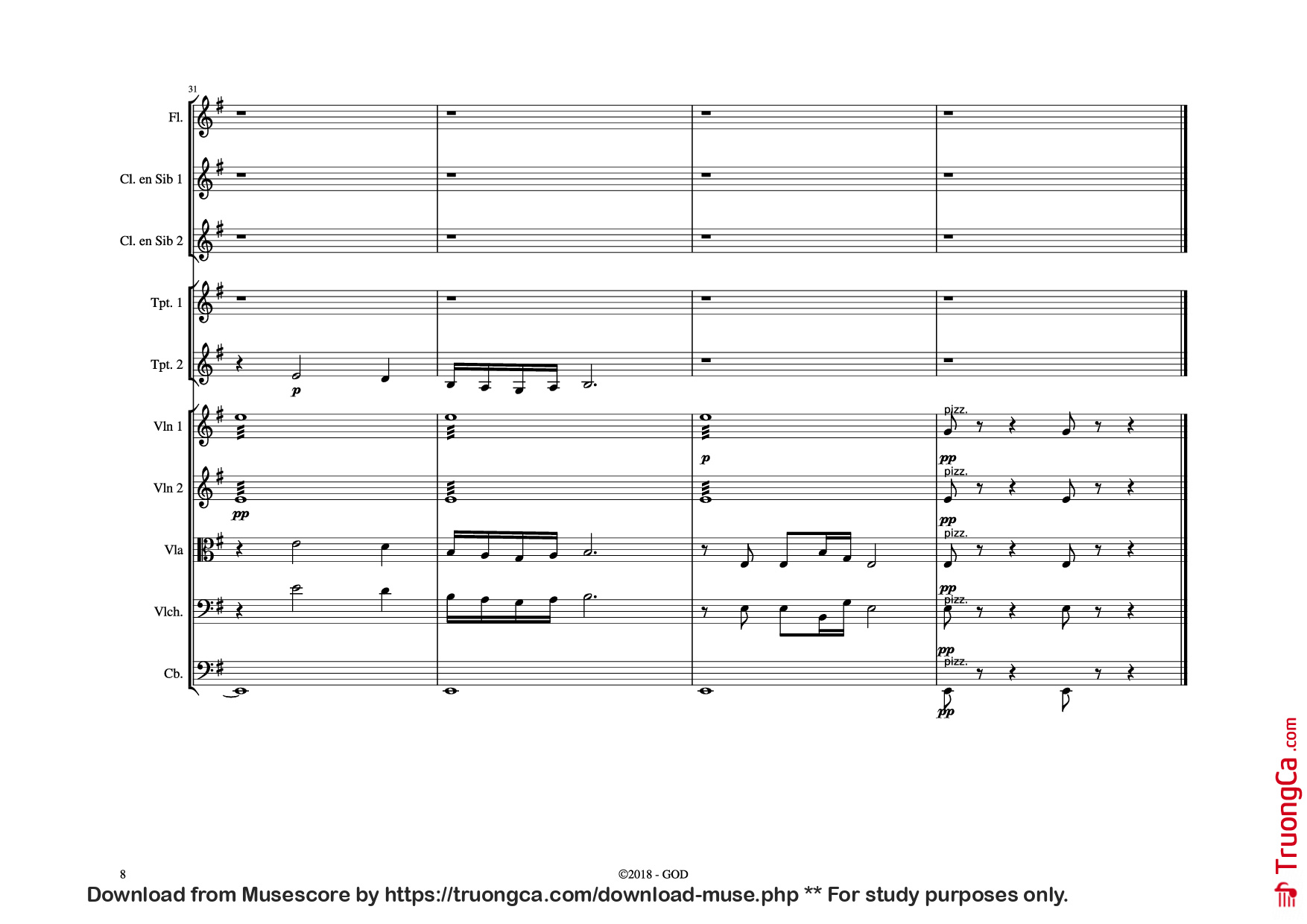 Page 8 of Sheet music PDF El Cóndor Pasa Violin - Daniel Alomía Robles (1871 - 1942