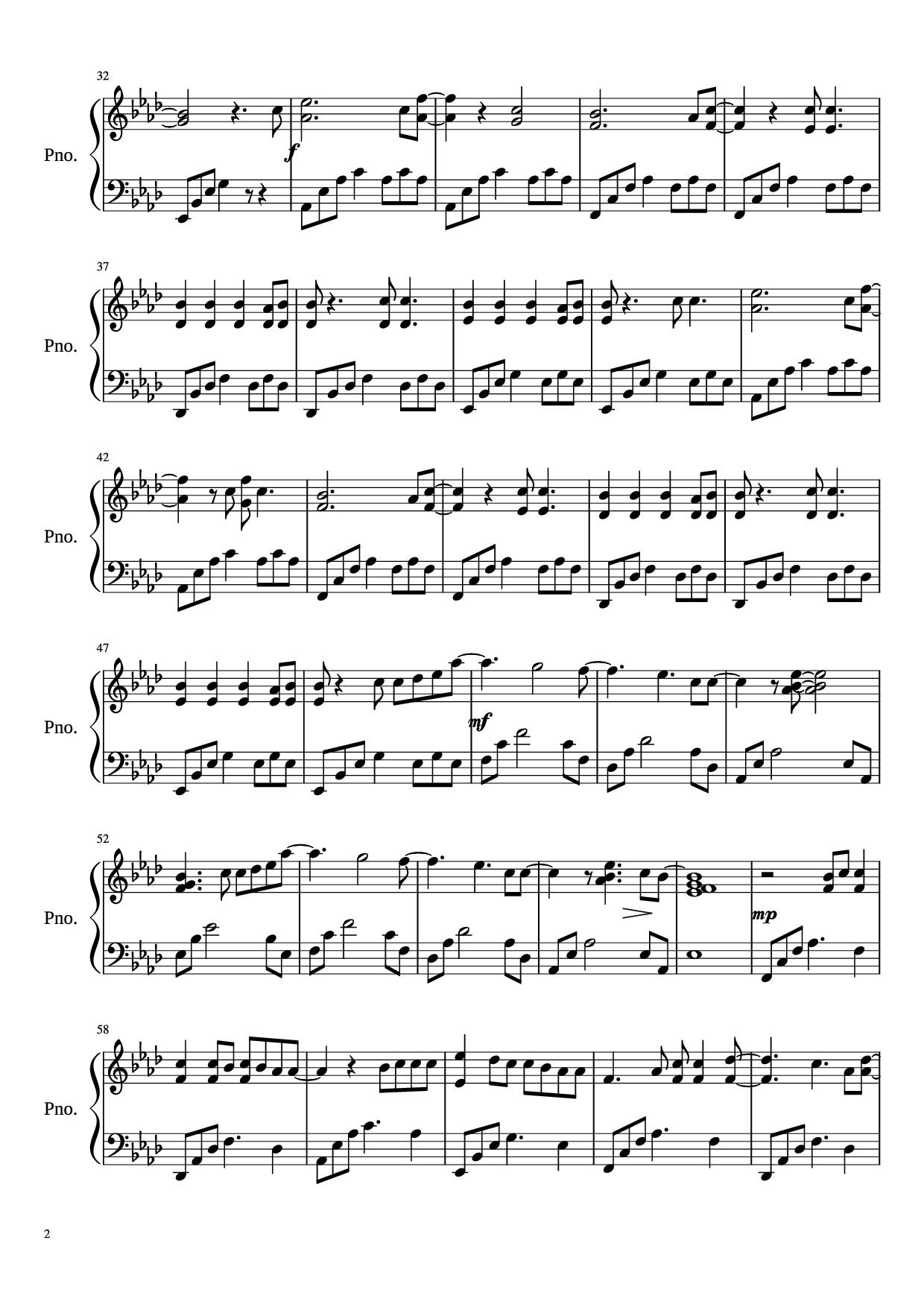 Page 2 of Sheet music PDF Piano All of me Piano - John Legend
