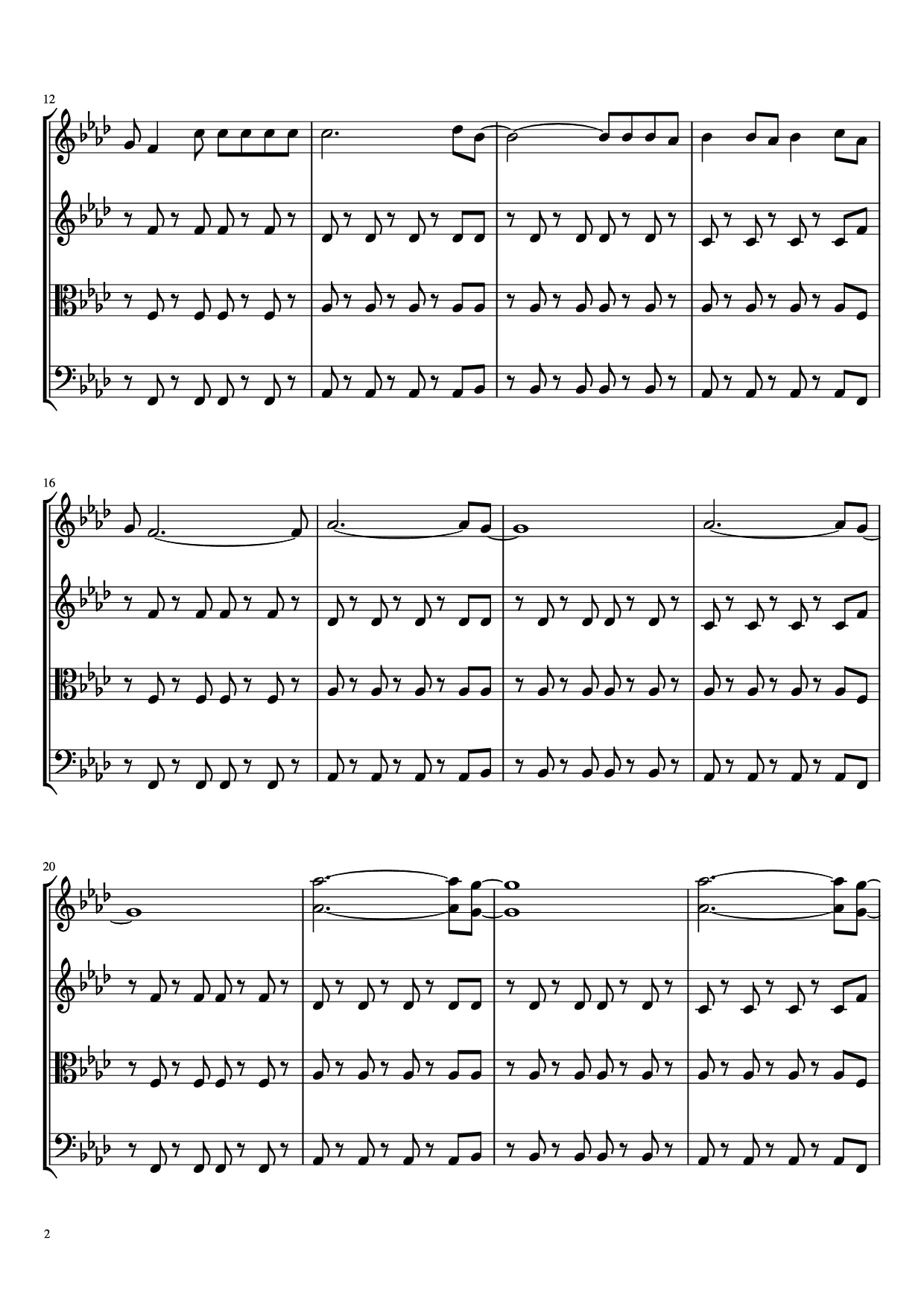 Page 2 of Sheet music PDF Viva La Vida - String Quartet Violin - Coldplay Arr. TemmieTheMusicMaster