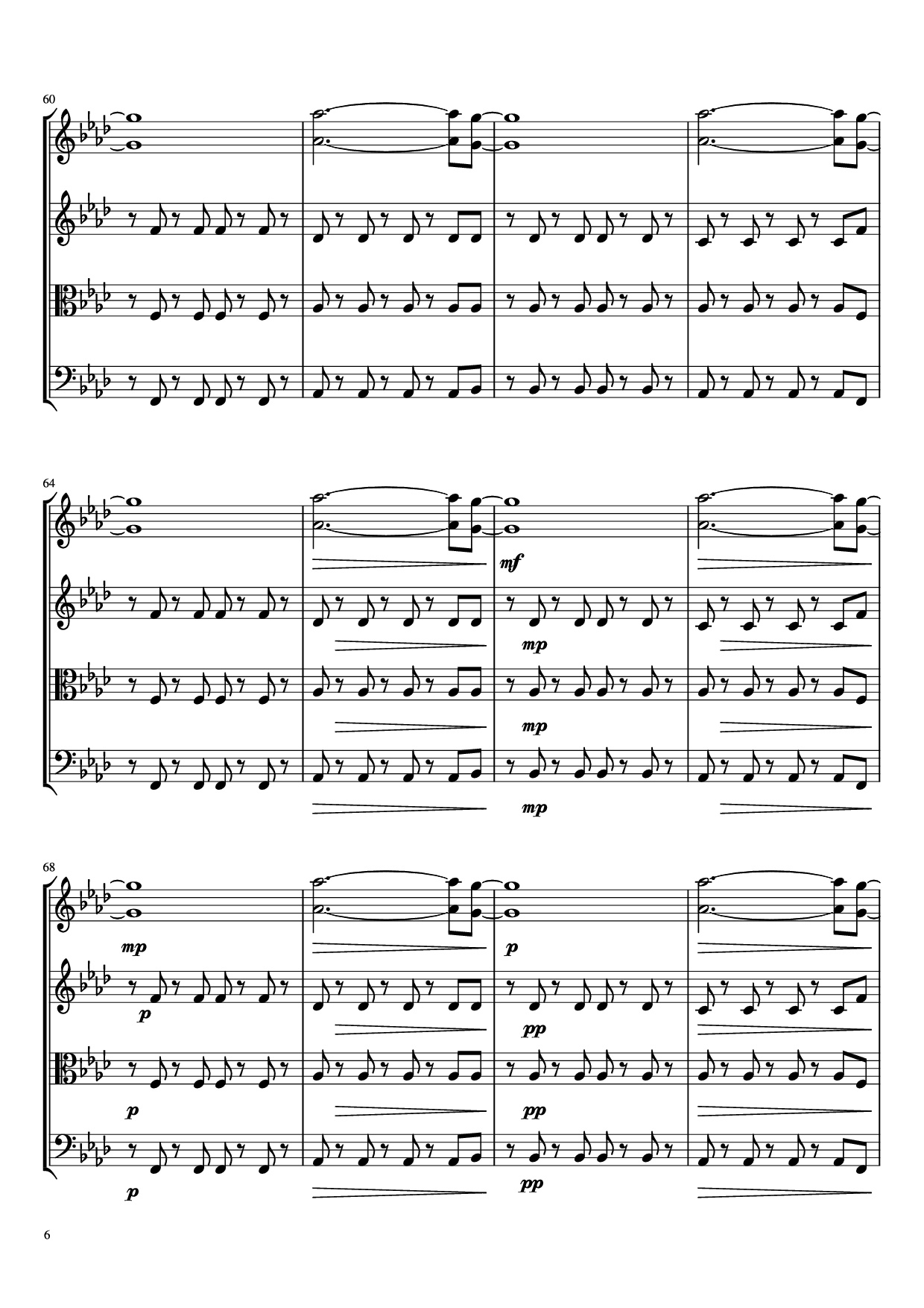 Page 6 of Sheet music PDF Viva La Vida - String Quartet Violin - Coldplay Arr. TemmieTheMusicMaster