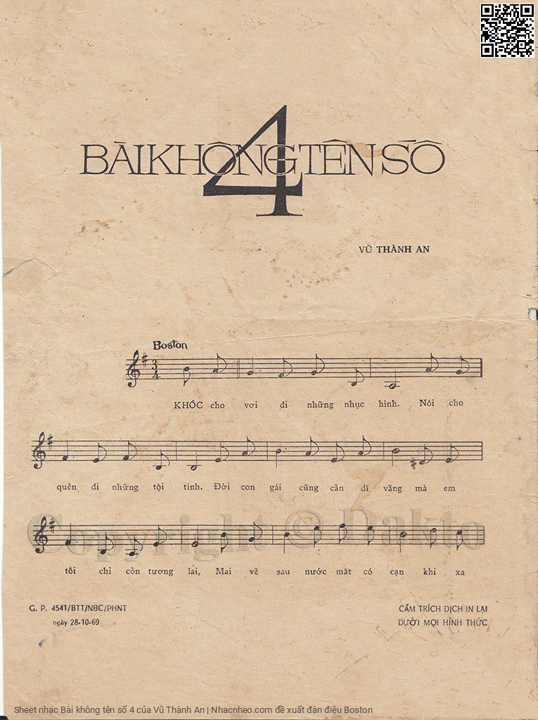 Page 2 of Sheet music PDF Bài không tên số 4 - Vũ Thành An