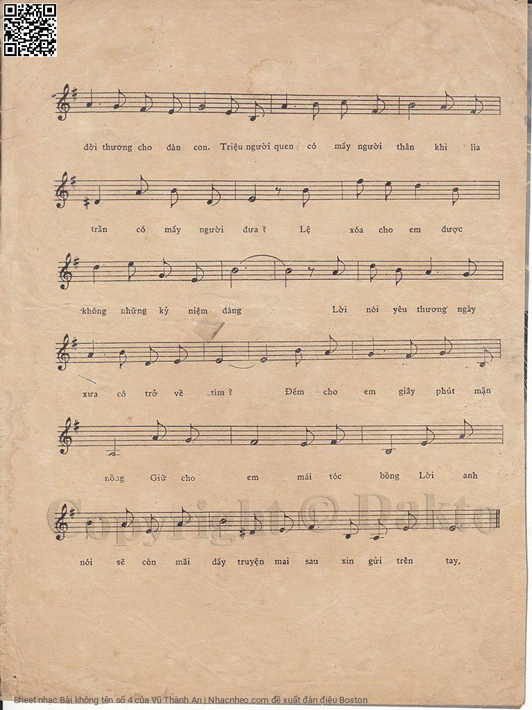 Page 3 of Sheet music PDF Bài không tên số 4 - Vũ Thành An
