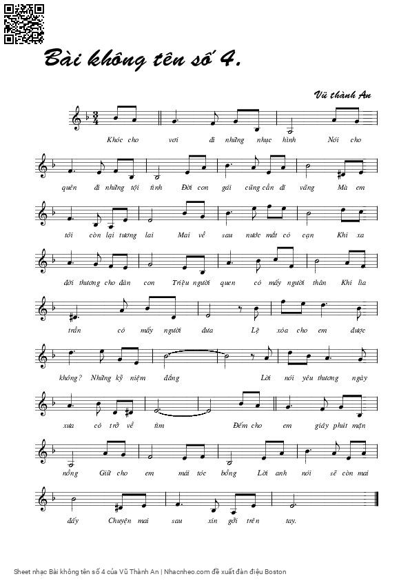 Page 5 of Sheet music PDF Bài không tên số 4 - Vũ Thành An
