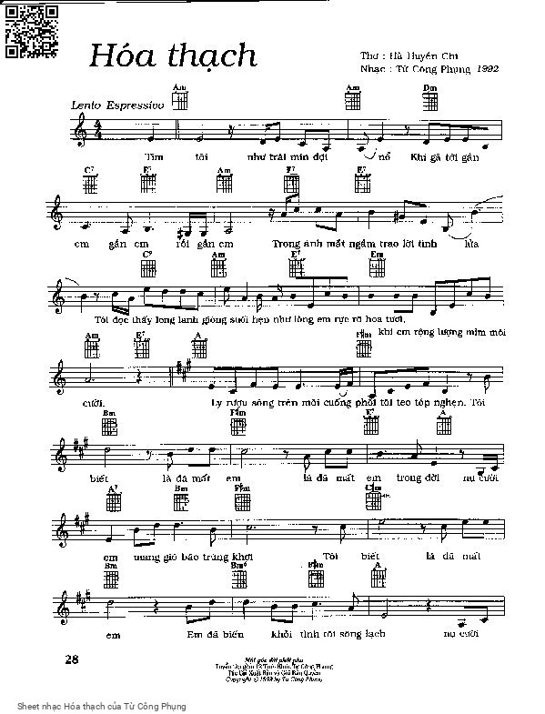 Sheet PDF of Hóa thạch - Từ Công Phụng