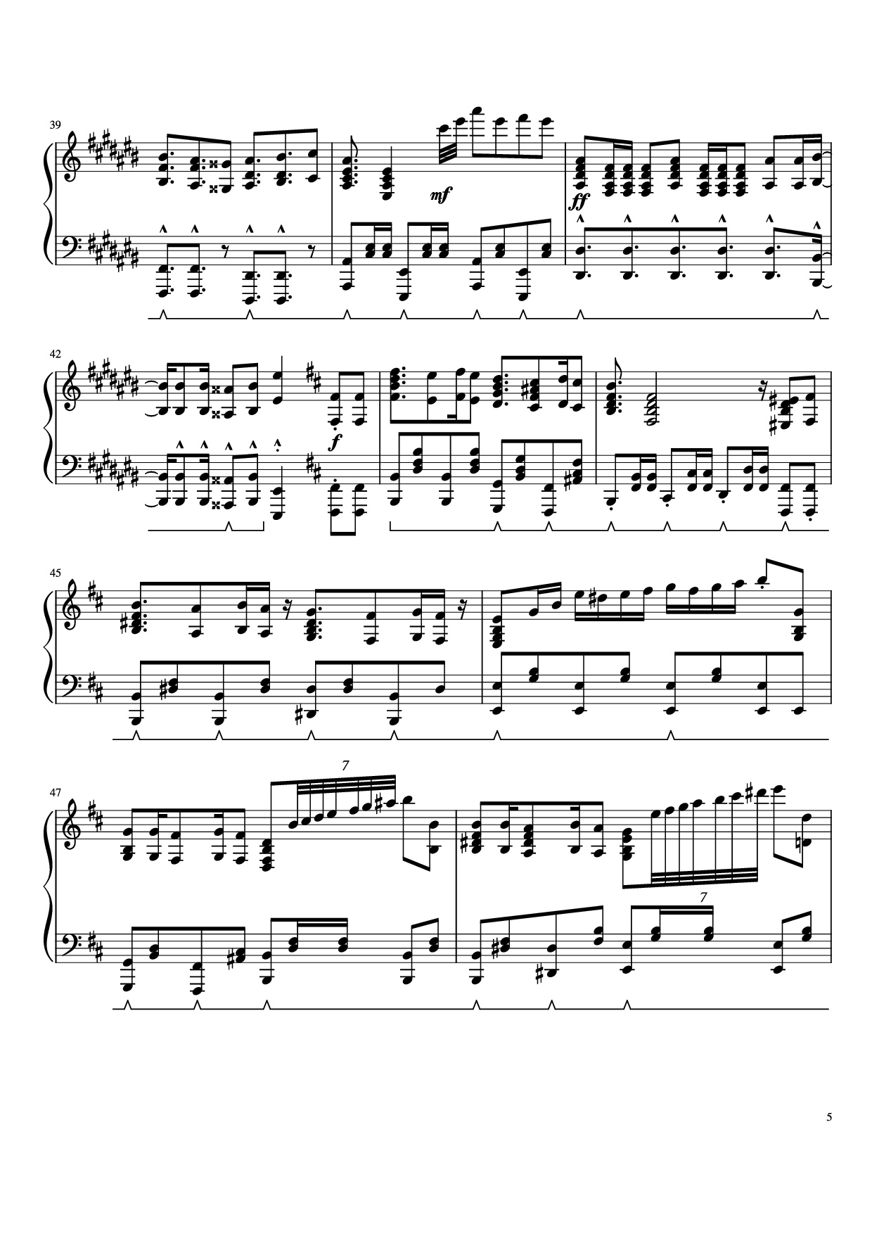 Page 5 of Sheet music PDF Prince Ali Piano - F.I.R.E