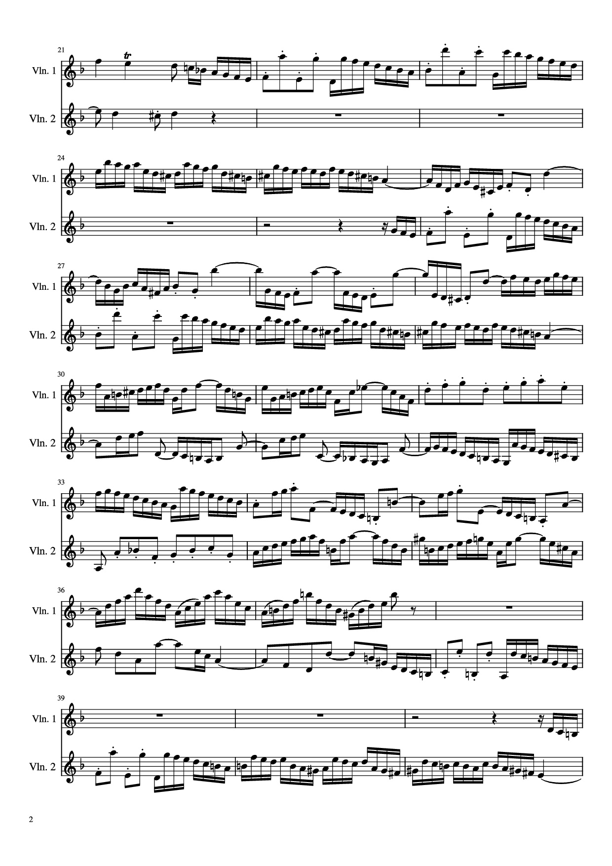 Page 2 of Sheet music PDF Concerto for 2 Violins - J. S. Bach