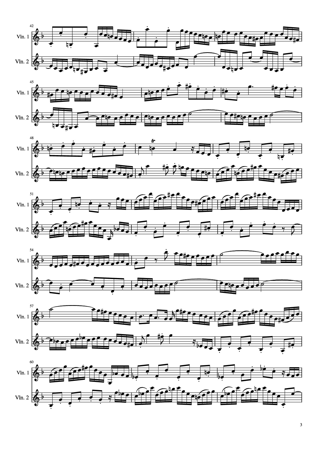 Page 3 of Sheet music PDF Concerto for 2 Violins - J. S. Bach