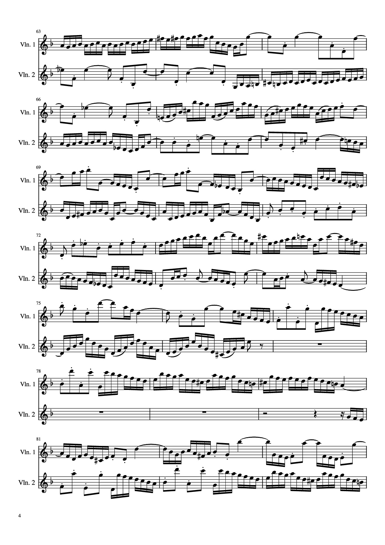 Page 4 of Sheet music PDF Concerto for 2 Violins - J. S. Bach