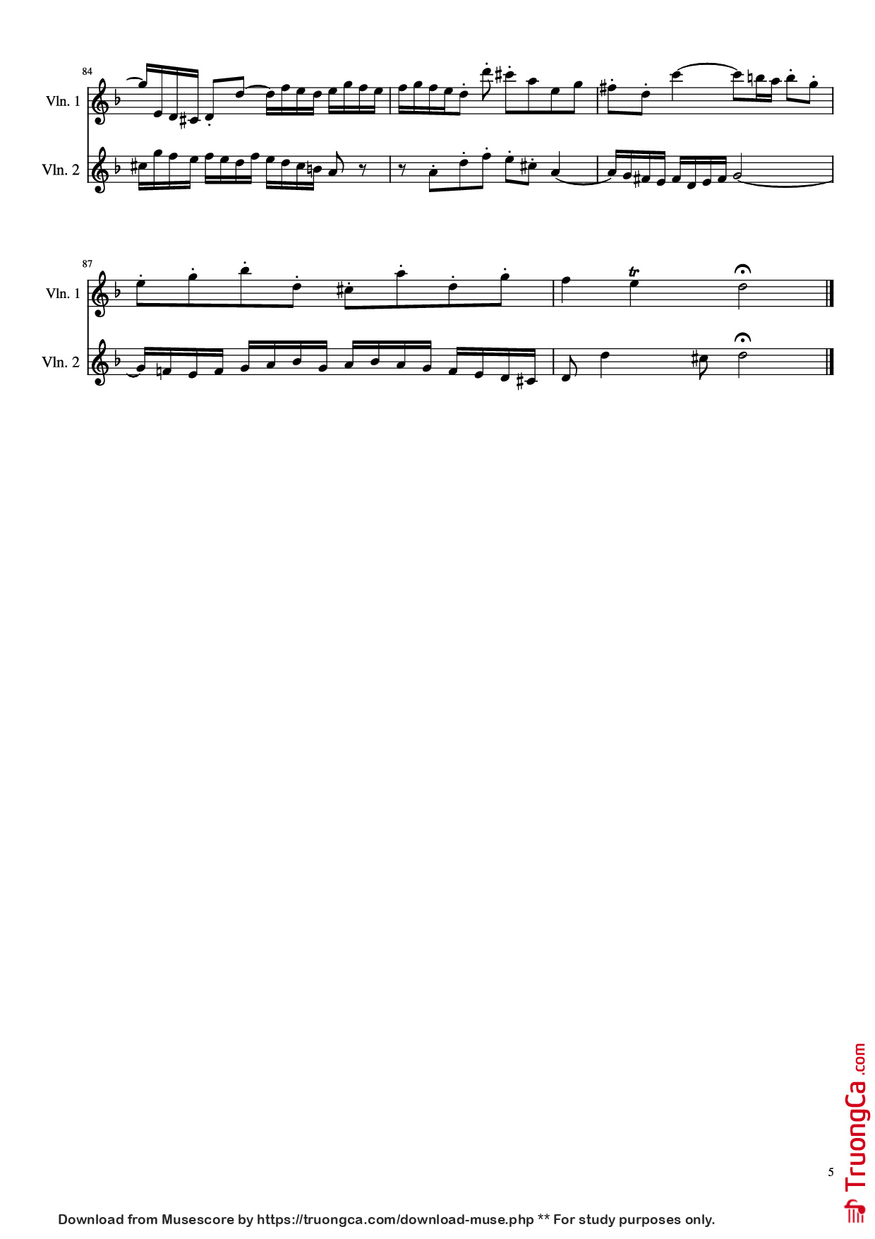 Page 5 of Sheet music PDF Concerto for 2 Violins - J. S. Bach