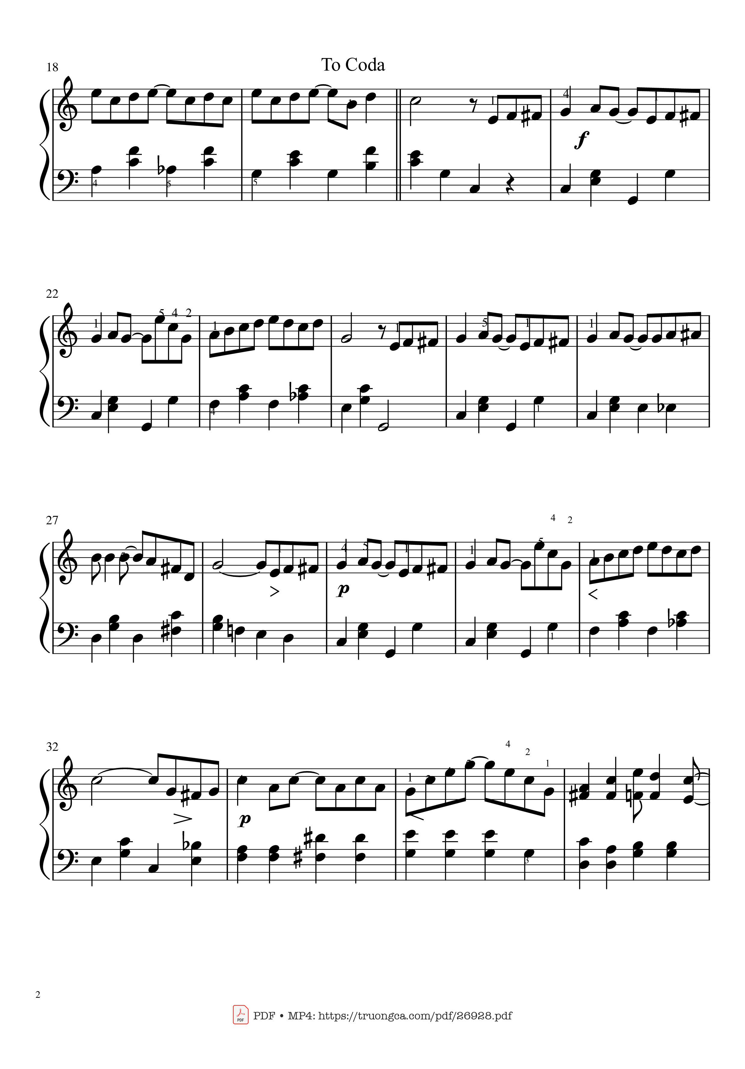 Page 2 of Sheet music PDF Piano The Entertainer Piano Easy - Scott Joplin