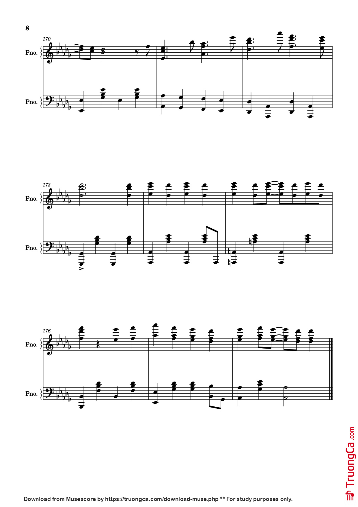 Page 8 of Sheet music PDF Piano Being low as dirt, taking what