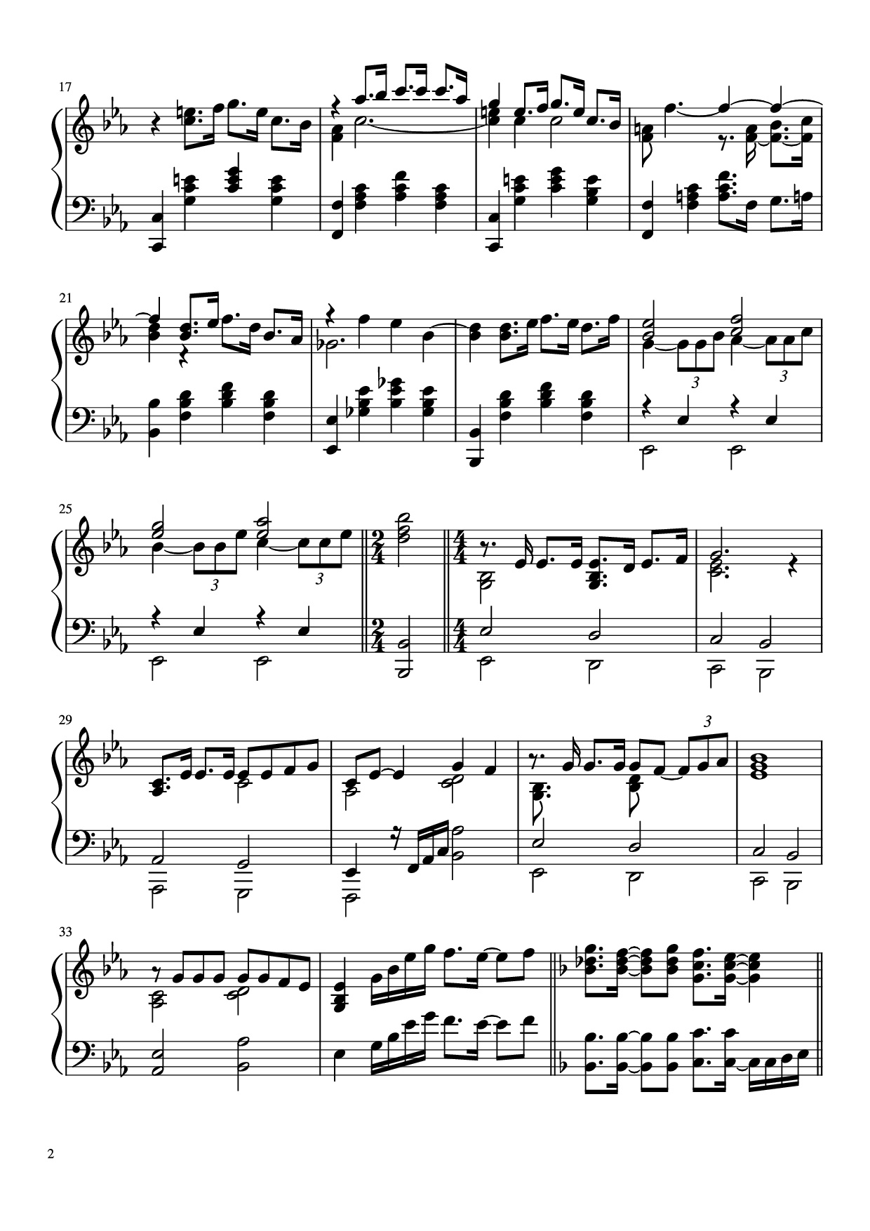 Page 2 of Sheet music PDF Piano I Dreamed A Dream Piano - Music By Claude-Michel Schonber