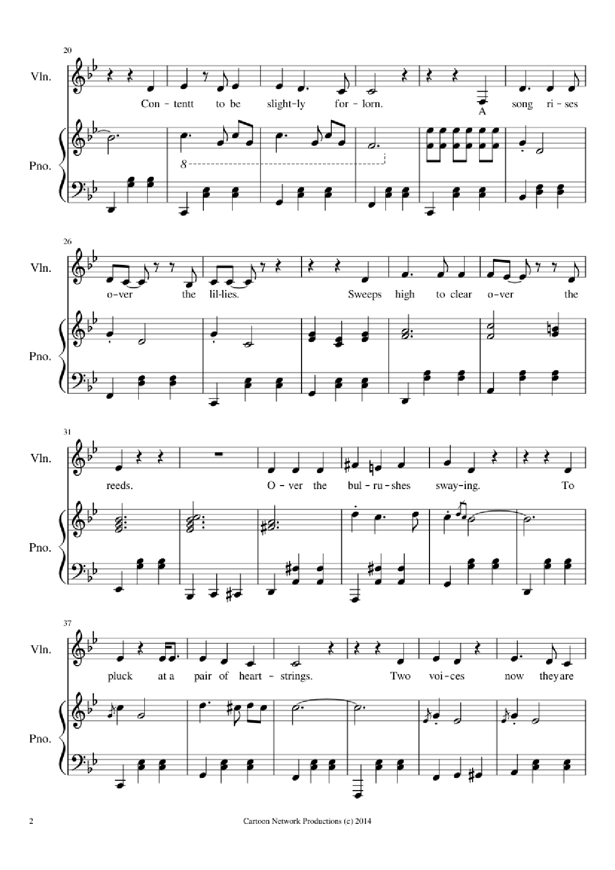 Page 2 of Sheet music PDF Piano Over The Garden Wall Frog Theme Piano - The Blasting Company Arranged by treblesnail