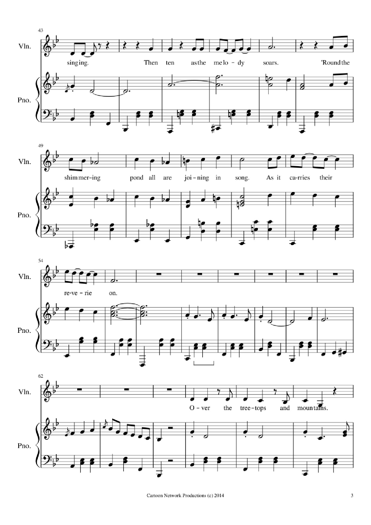 Page 3 of Sheet music PDF Piano Over The Garden Wall Frog Theme Piano - The Blasting Company Arranged by treblesnail