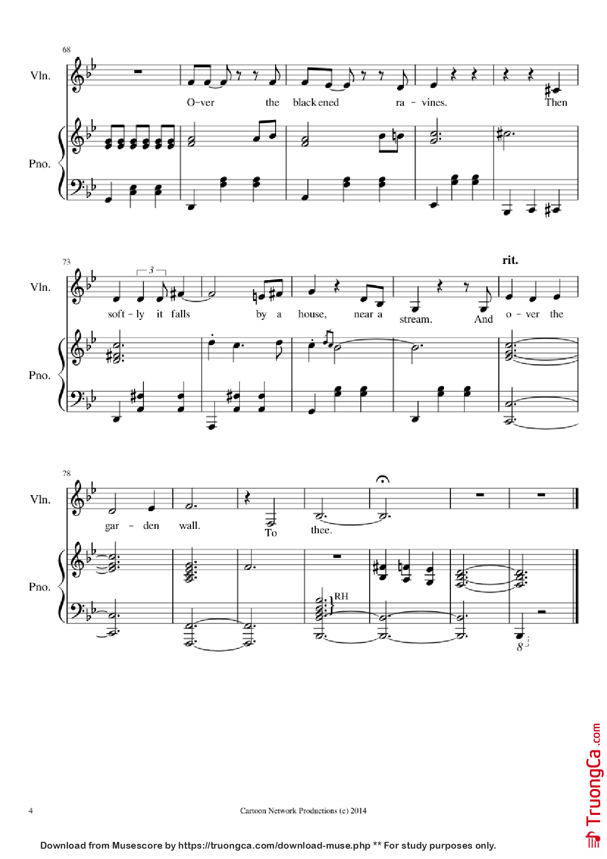 Page 4 of Sheet music PDF Piano Over The Garden Wall Frog Theme Piano - The Blasting Company Arranged by treblesnail