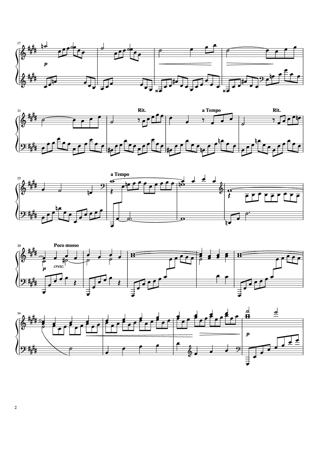 Page 2 of Sheet music PDF Piano Première Arabesque Piano - Claude Debussy