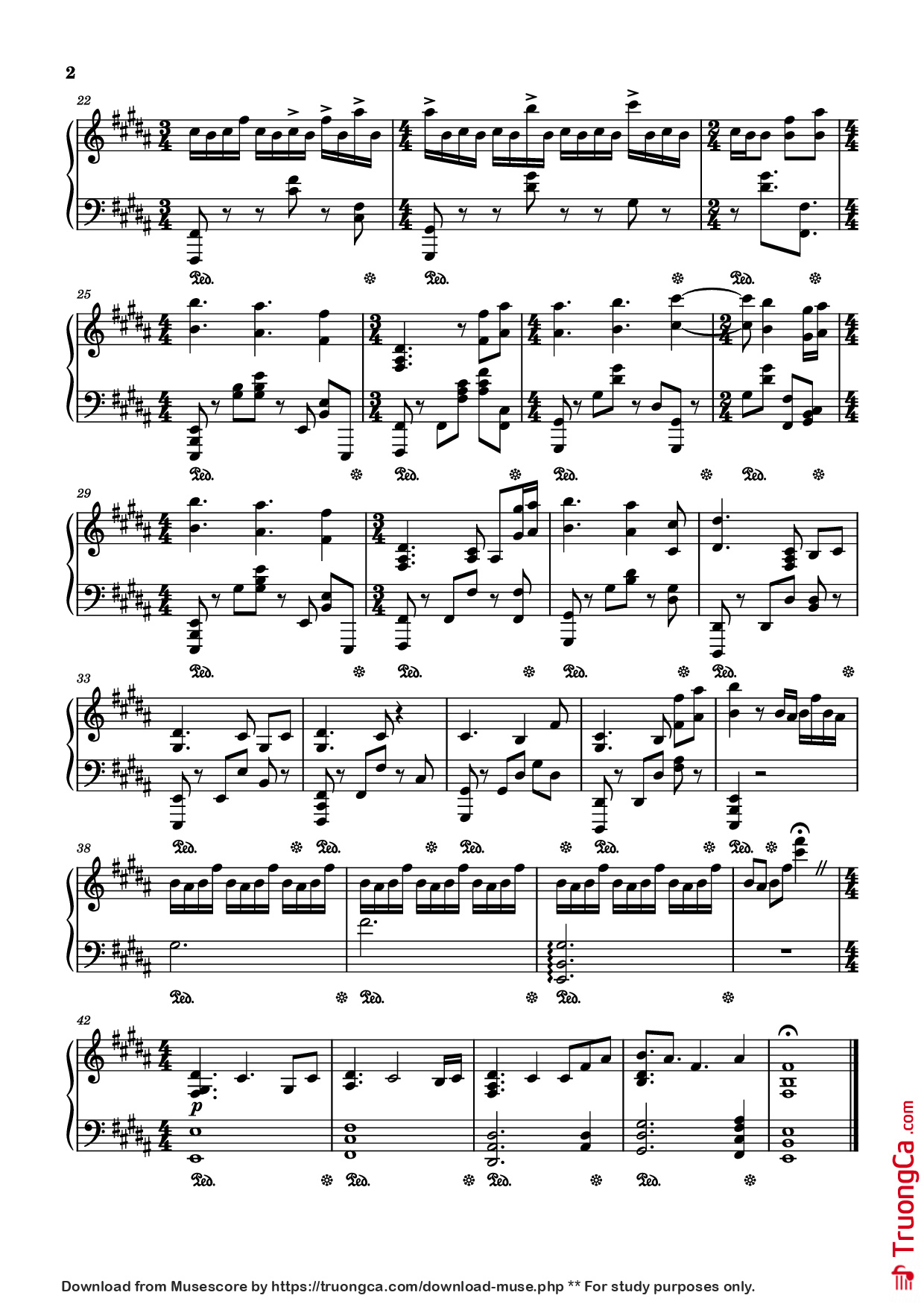 Page 2 of Sheet music PDF Piano Sakura