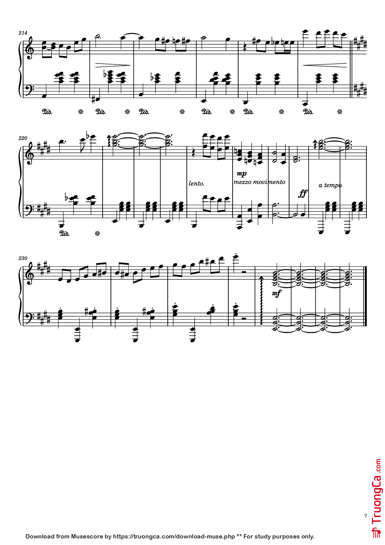 Page 7 of Sheet music PDF Piano Merry-Go-Round Of Life Piano - Composer: Joe Hisaishi