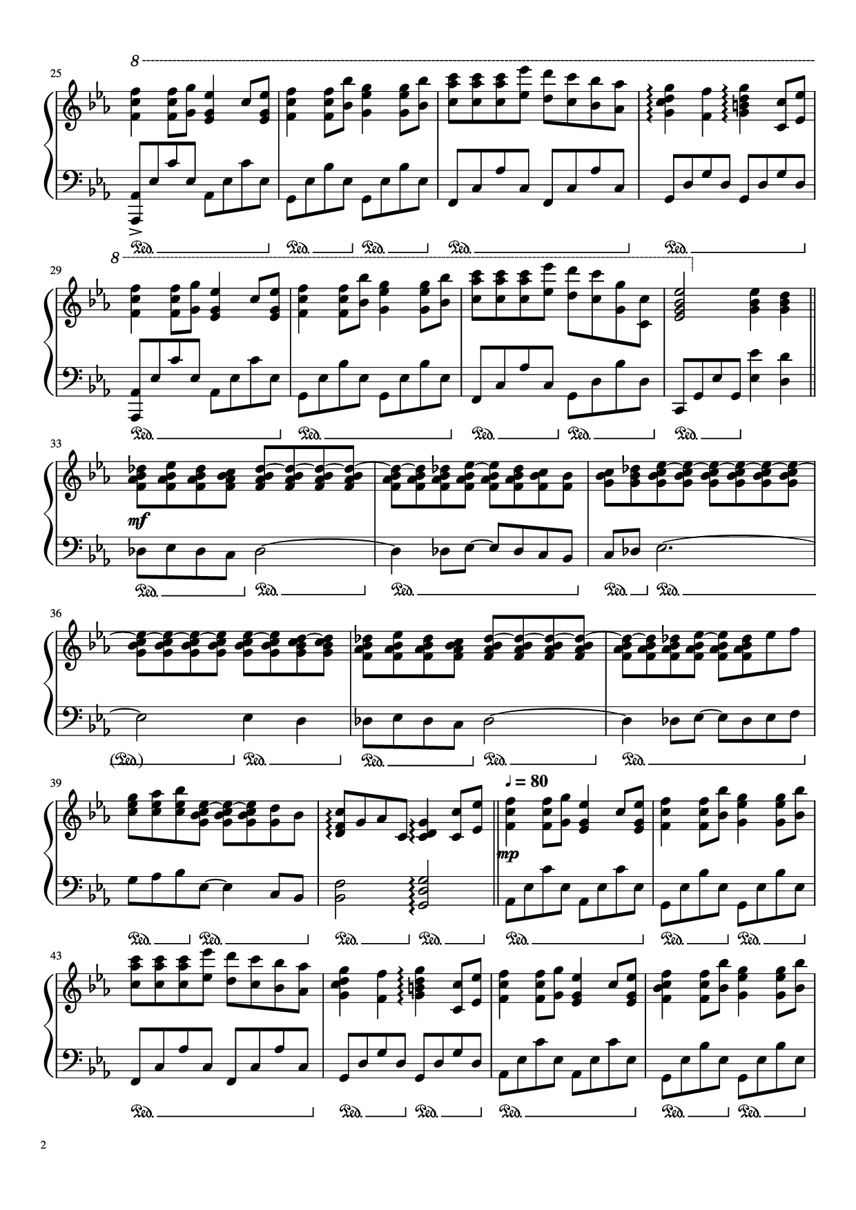 Page 2 of Sheet music PDF Piano The Wind Forest (from My Neighbour Totoro) Piano - Joe Hisaishi
