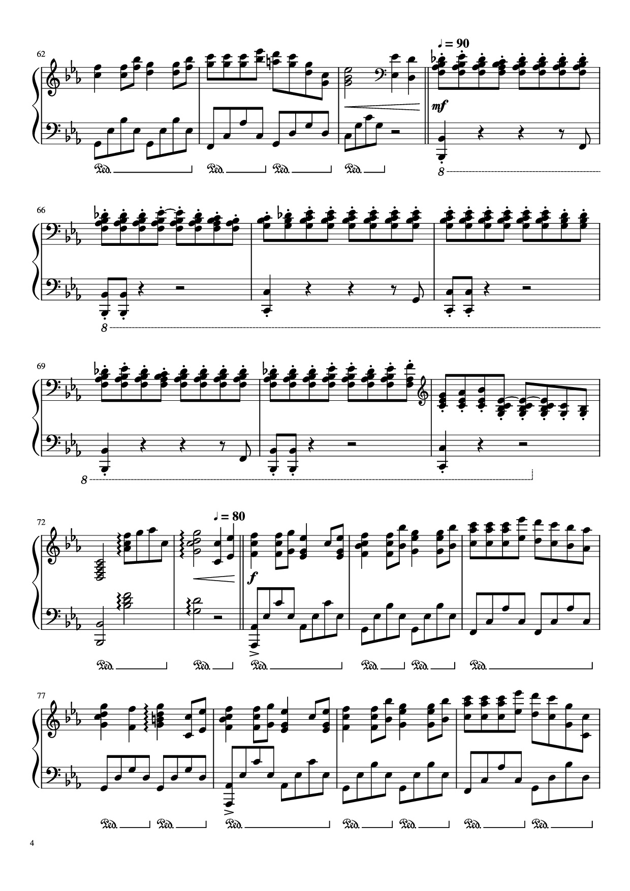 Page 4 of Sheet music PDF Piano The Wind Forest (from My Neighbour Totoro) Piano - Joe Hisaishi