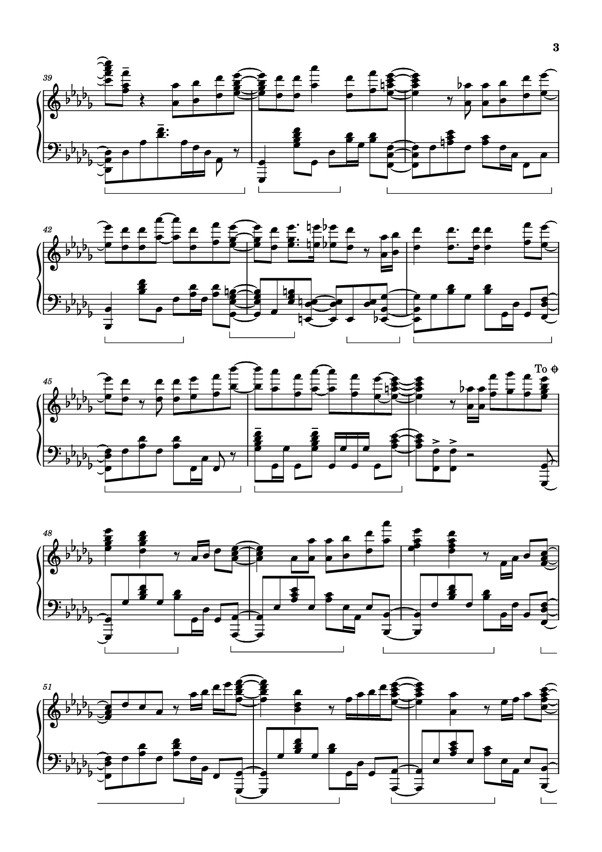 Page 3 of Sheet music PDF Piano Ao No Sumika Piano - Tatsuya Kitani