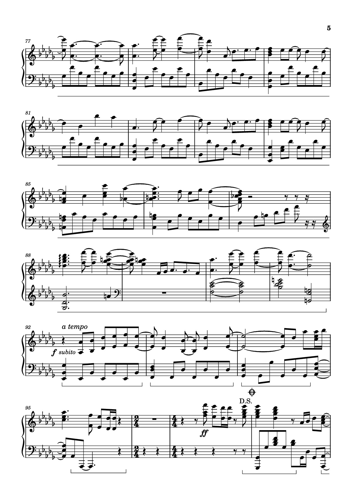 Page 5 of Sheet music PDF Piano Ao No Sumika Piano - Tatsuya Kitani