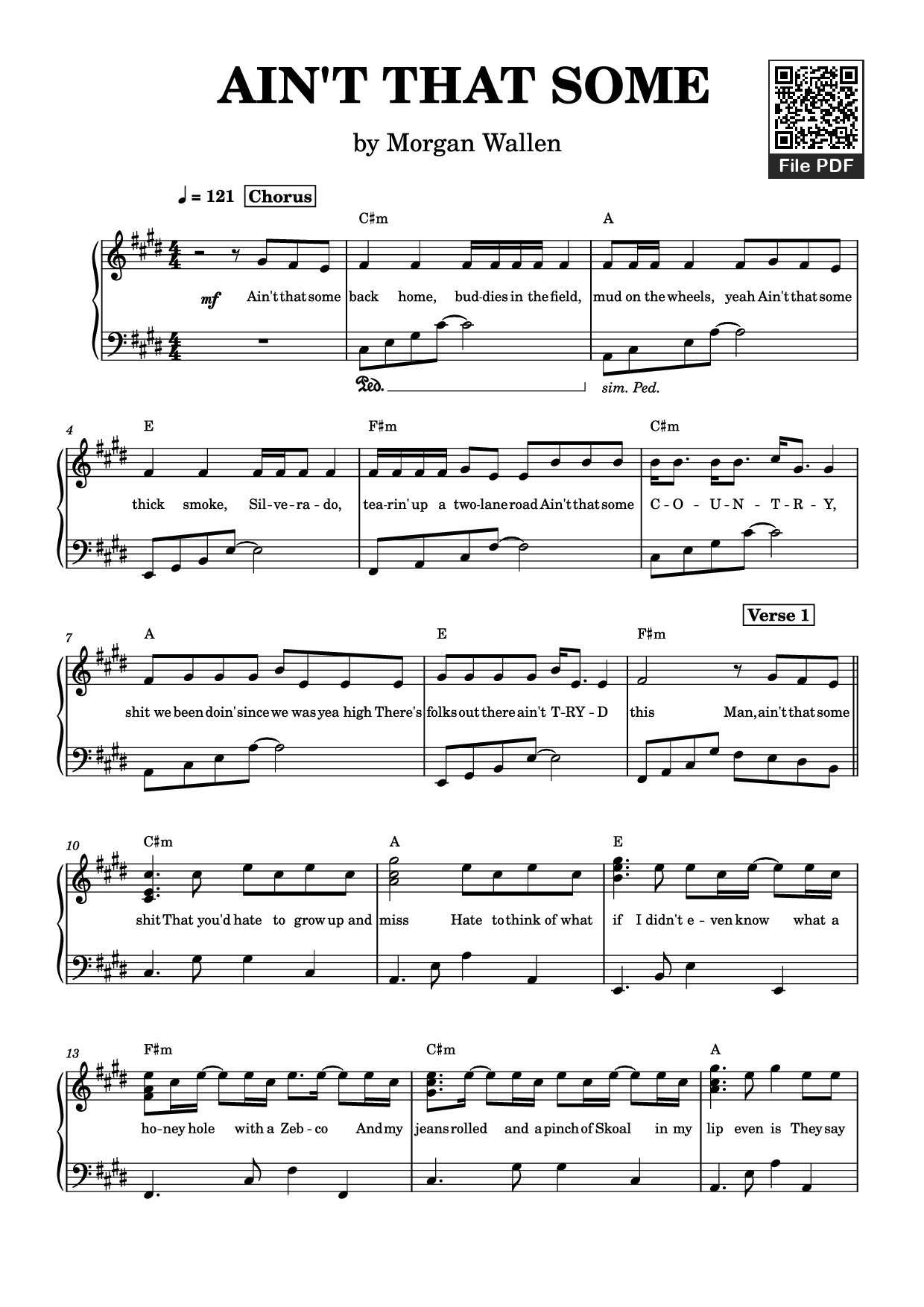 Page 1 of Sheet music PDF Piano AIN