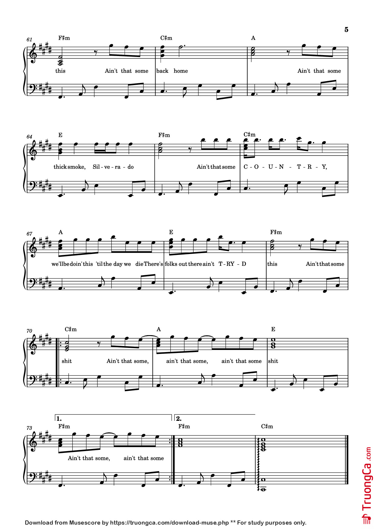 Page 5 of Sheet music PDF Piano AIN