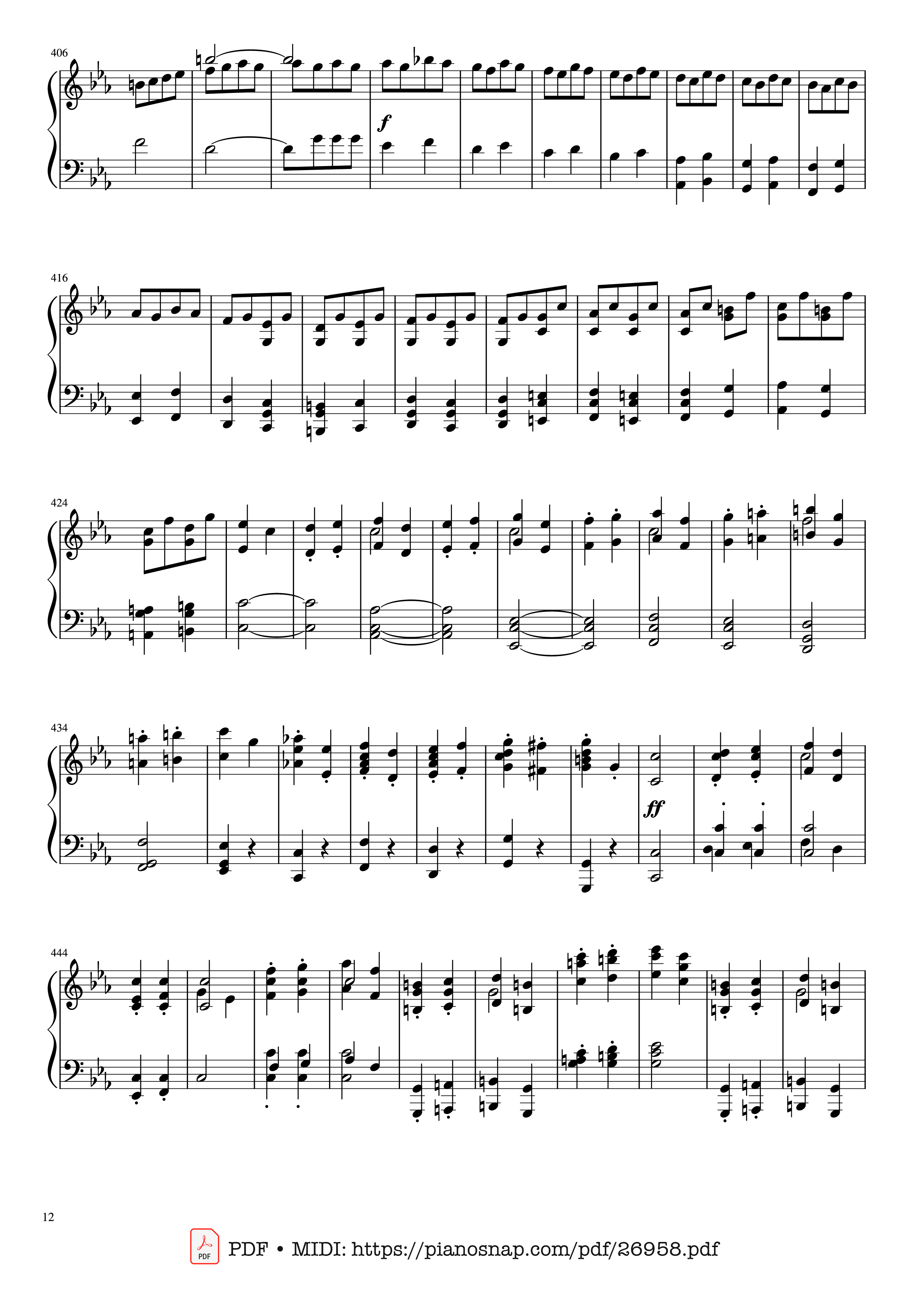 Page 12 of Sheet music PDF Piano Beethoven Symphony No. 5 Piano solo - Ludwig van Beethoven